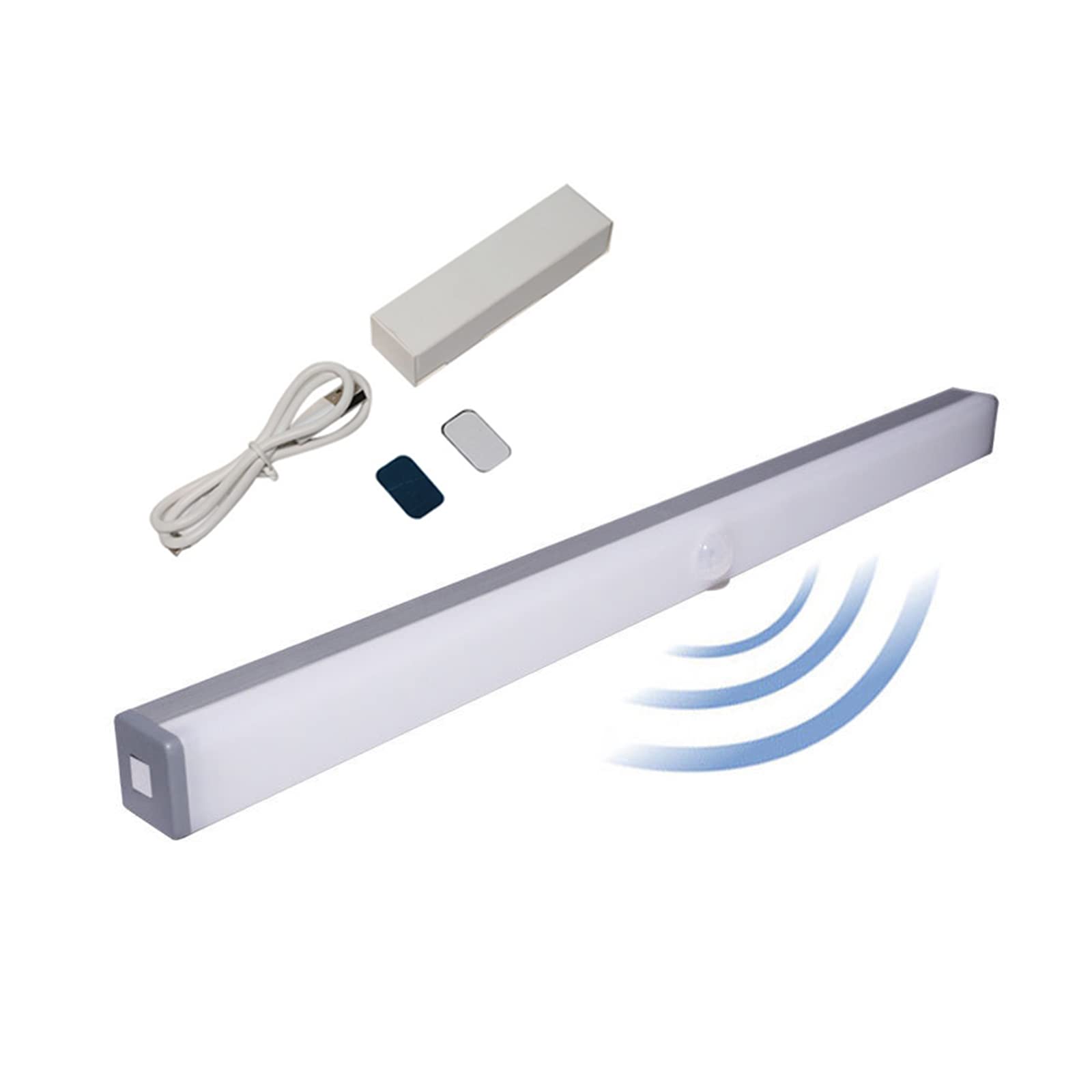 PYAIXF USB Magnetic LED Night Light - Under Cabinet Lighting for Bedside Table, Display Case, Aisle, Wall Cabinet - Warm White & White Options (21x1.8x1.5cm) | Perfect for Bedrooms, Kitchens, Hallways & Closets