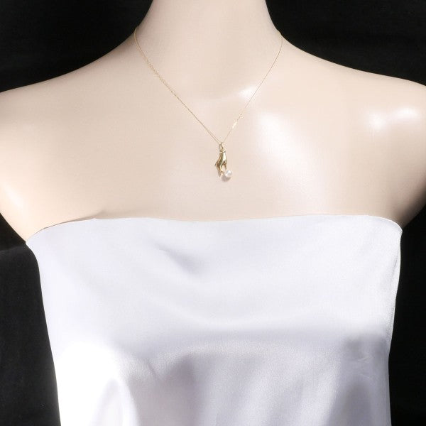 18K Yellow Gold Pearl Necklace for Women - Elegant Bridal Jewelry & Gift for Anniversary, Valentine's Day - Perfect for Weddings, Parties & Special Occasions