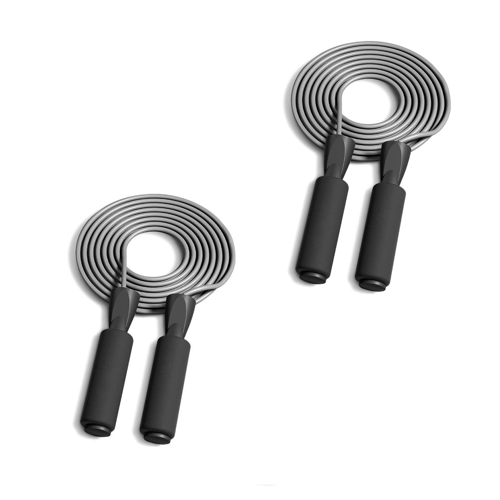 Adjustable Jump Rope with Ball Bearings - Tangle-Free Rapid Speed Steel Cable Skipping Rope for Men, Women & Kids - Foam Handles for Home Workouts, Fitness Training & Cardio Exercise | Perfect for CrossFit, Boxing, Weight Loss & Indoor/Outdoor Fitness