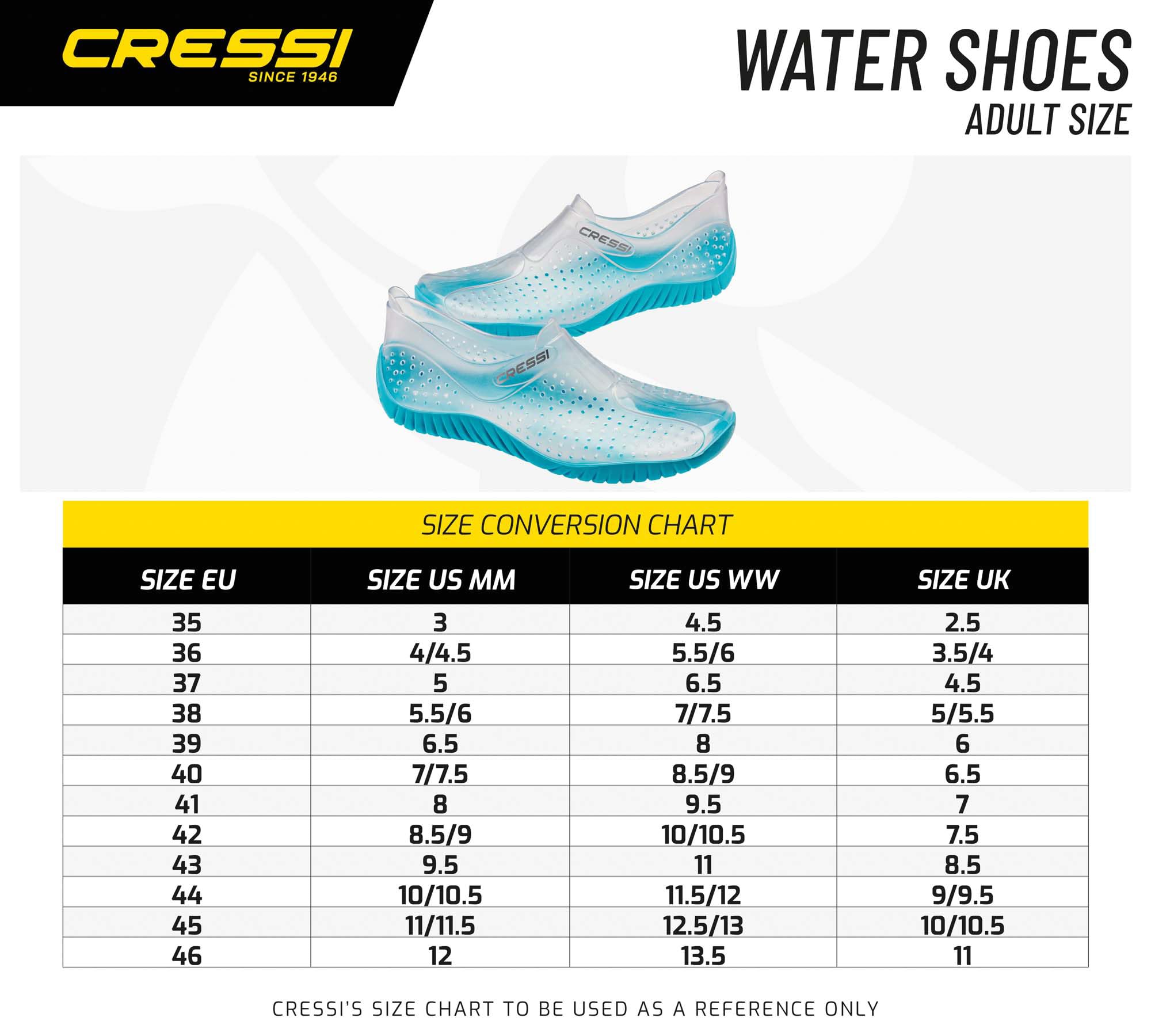 Cressi Water Shoes for Men & Women - Lightweight Quick-Dry Aqua Socks for Swimming, Beach, Surfing & Water Sports