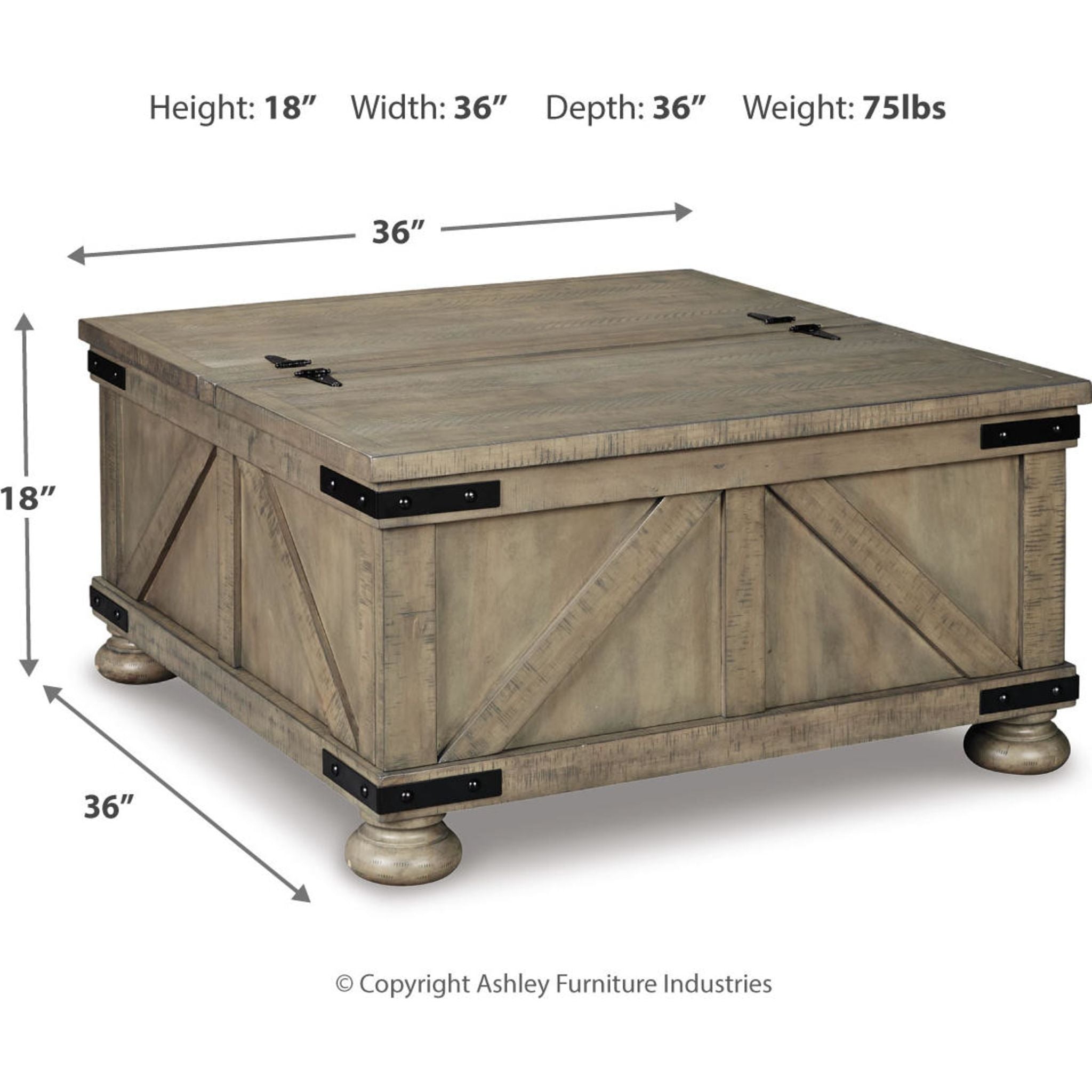 Modern Aldwin Coffee Table in Gray - Stylish Living Room Furniture for Small Spaces, Home Decor & Office Use