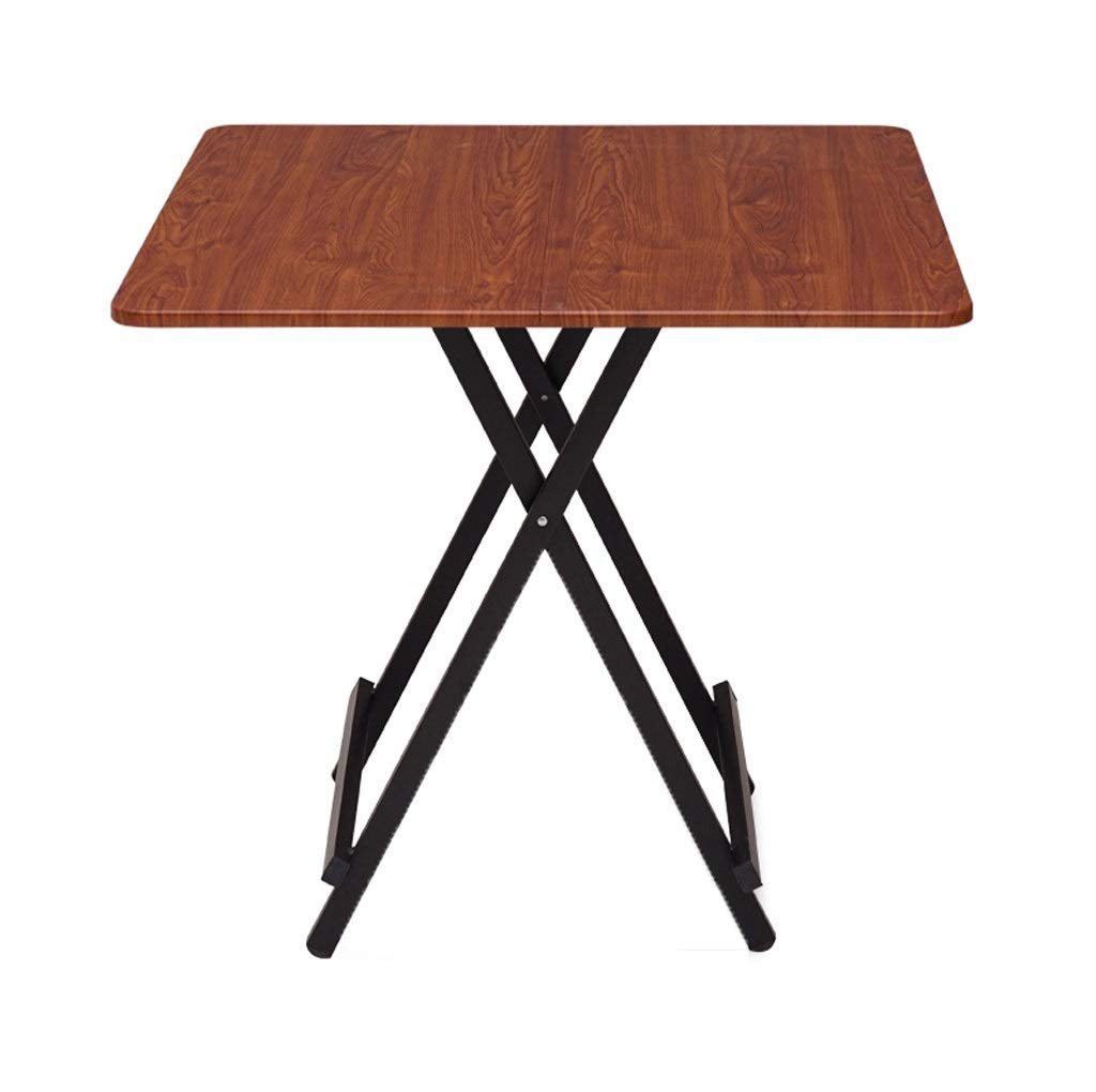 GAOXIN Folding Camping Table - 24x24x22 Inch Portable Outdoor Picnic Table with Black Frame, Lightweight Plastic Square Table for Camping, Beach, BBQ, Tailgating & Patio Dining (Deep Wood Grain)