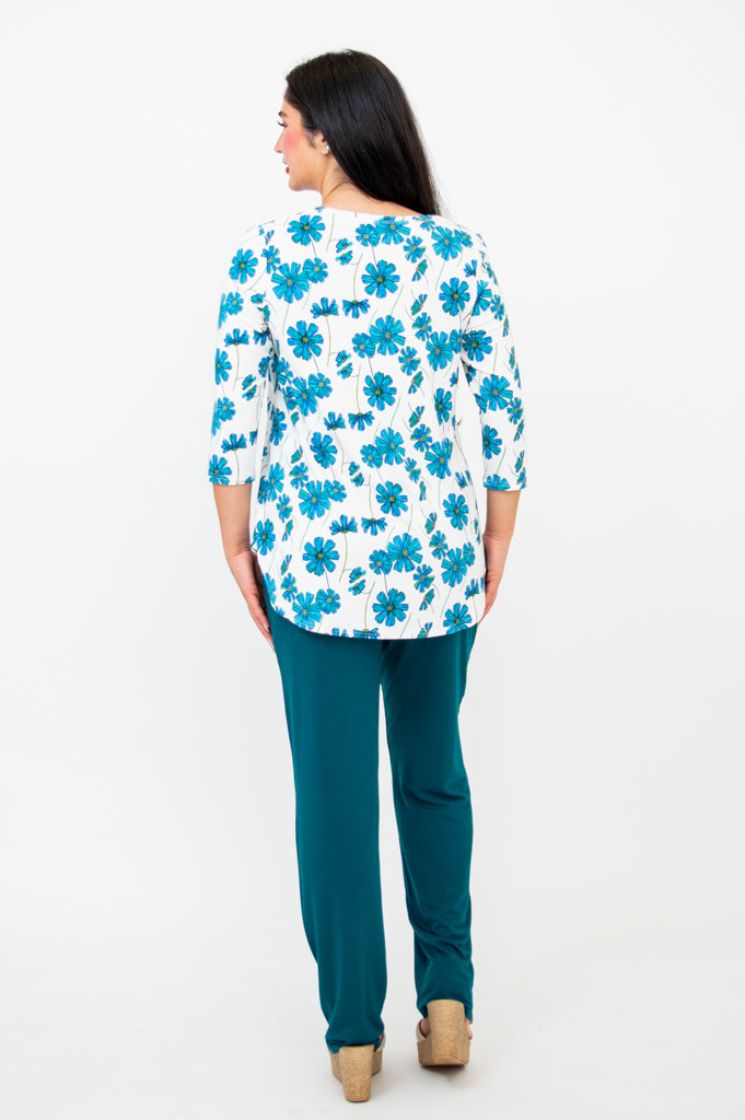 Jazz 3/4 Sleeve Top for Women - Soft Bamboo Fabric in Aster Purple - Perfect for Dance Classes, Yoga & Casual Wear