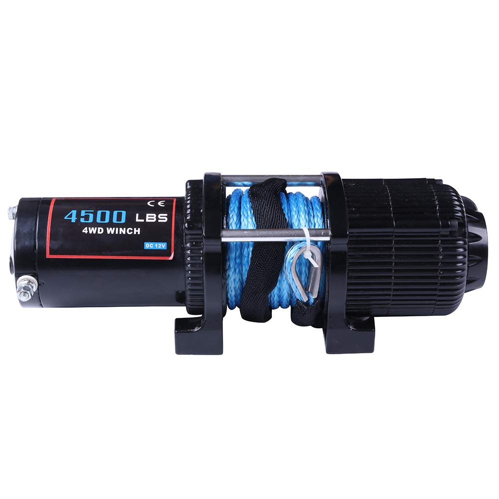 12V 4500 lbs Electric Winch for ATV UTV Towing - Heavy Duty Off-Road Recovery with Wireless Remote, Clevis Hook & Aluminum Fairlead - Perfect for Jeep, Truck, Boat & Off-Road Adventures