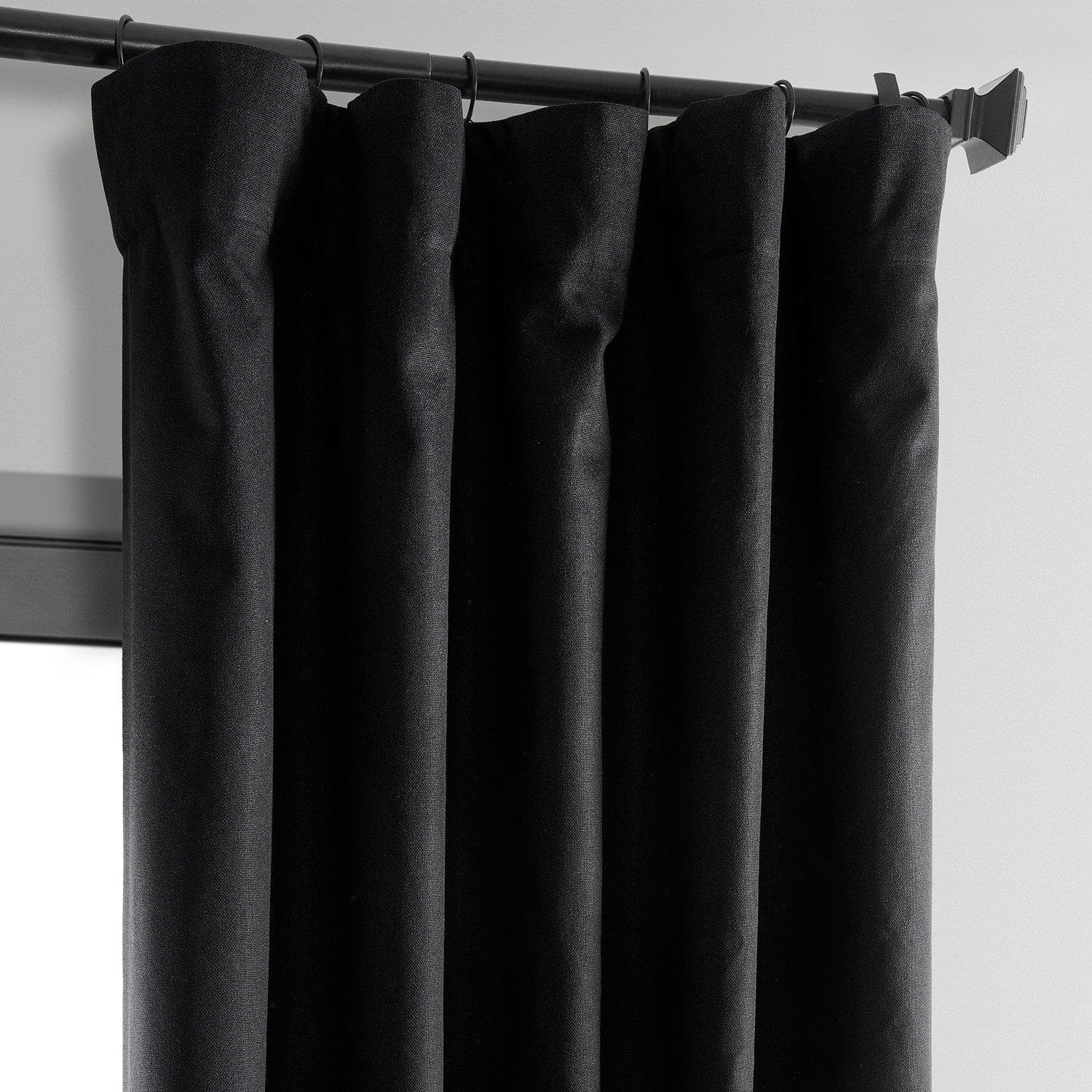 Blackout Thermal Curtains for Bedroom - Black Cross Linen Weave Energy Efficient Window Drapes for Insulation & Light Blocking - Perfect for Home Theater, Nursery & Night Shift Workers