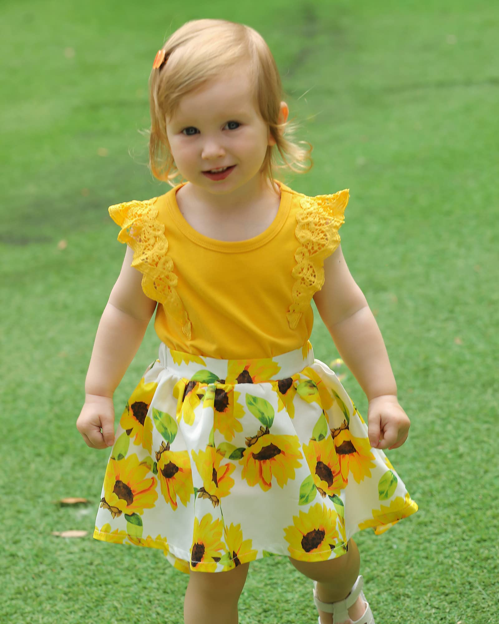 OLLUISNEO Newborn Baby Girl Summer Dress - Floral Short Sleeve Cotton Outfit for 0-24 Months | Perfect for Photoshoots, Parties & Outdoor Activities