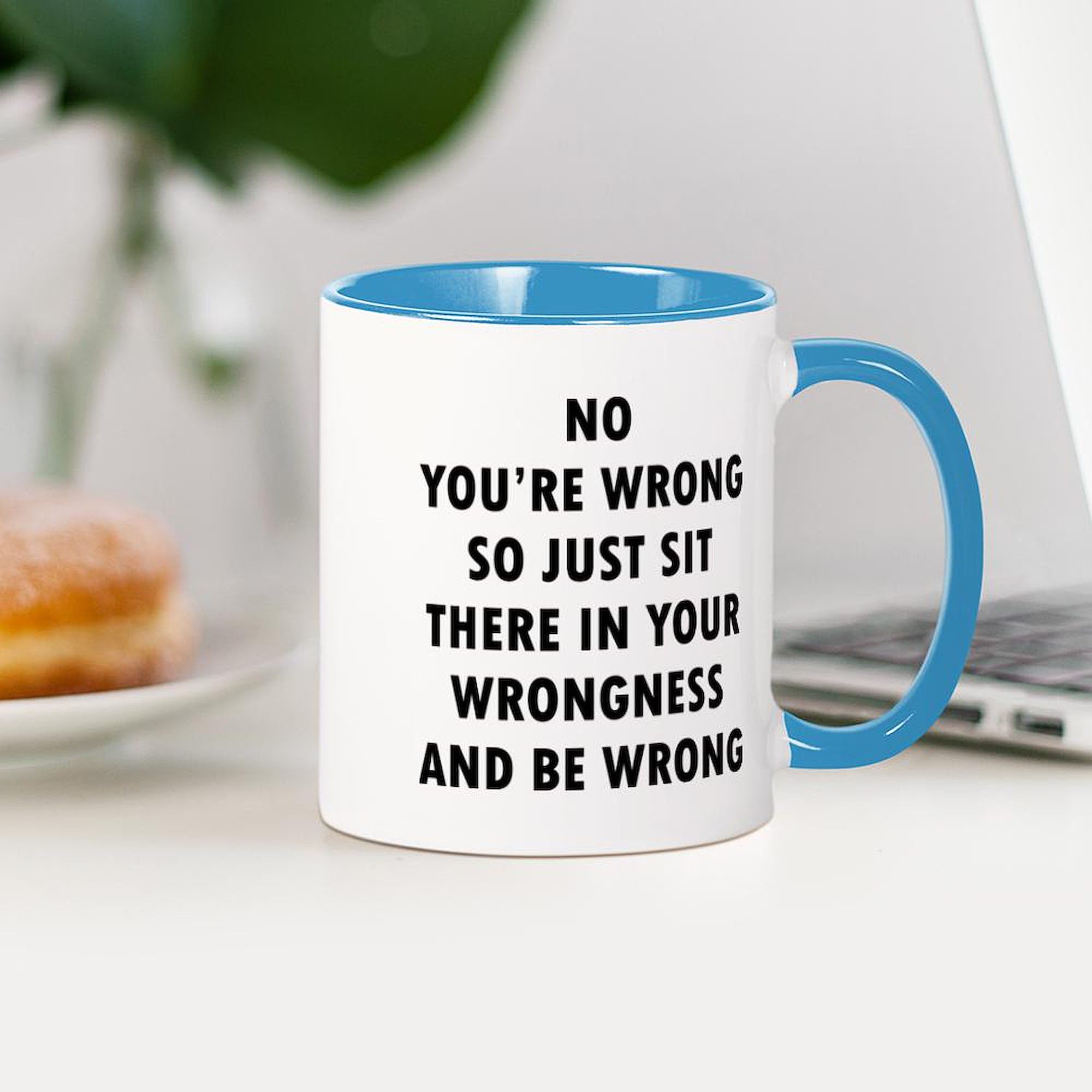 No Wrongness 11 oz (325 ml) Ceramic Coffee Mug - Funny Inspirational Gift for Coffee Lovers, Office & Home Use - Perfect for Morning Brews, Tea, Hot Chocolate & Office Decor