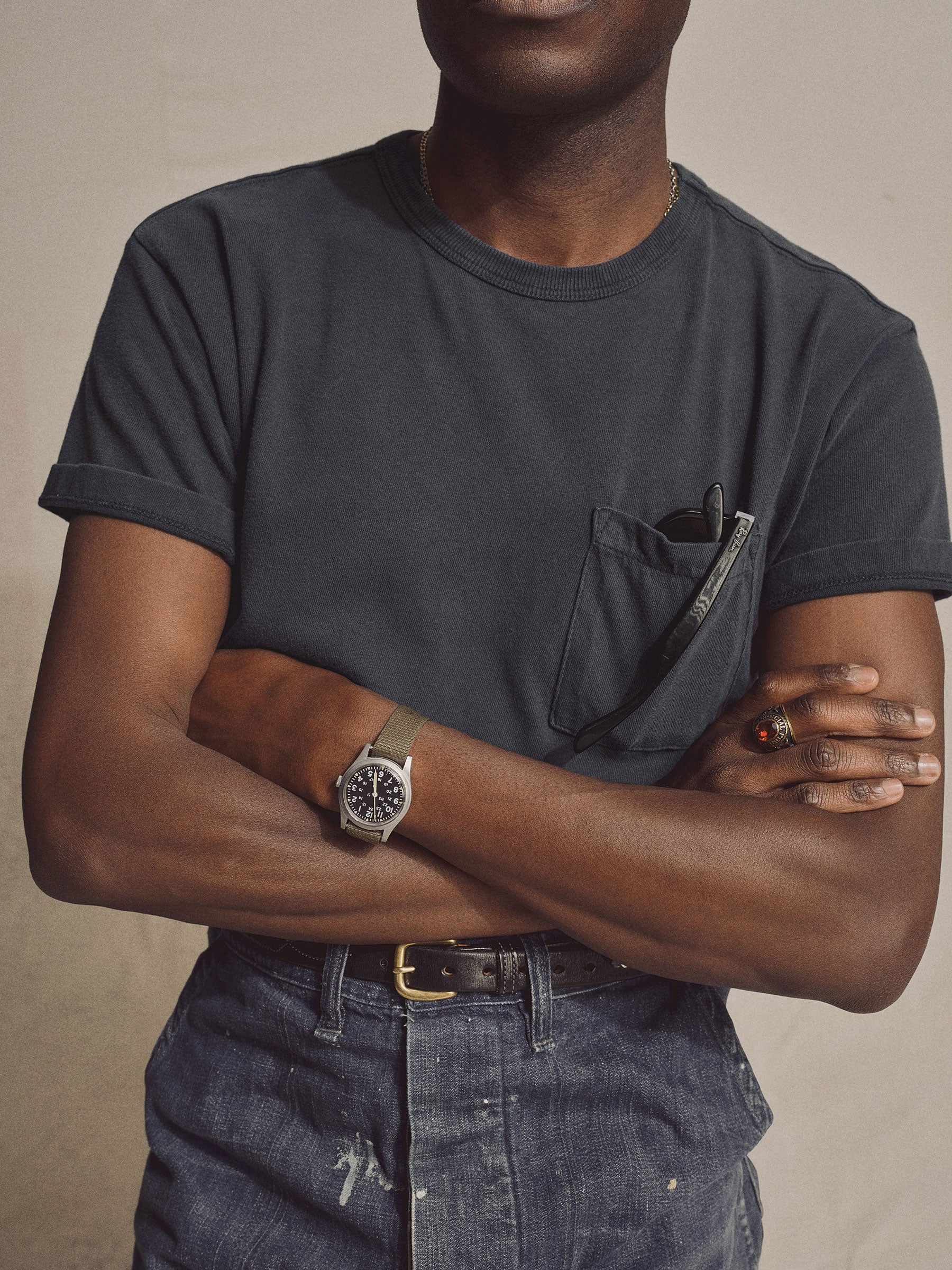 J.PRESS x BUCK MASON Men's Premium Tough Knit Pocket T-Shirt - Soft Cotton Blend, Durable & Comfortable for Casual Wear, Work, and Everyday Outfits