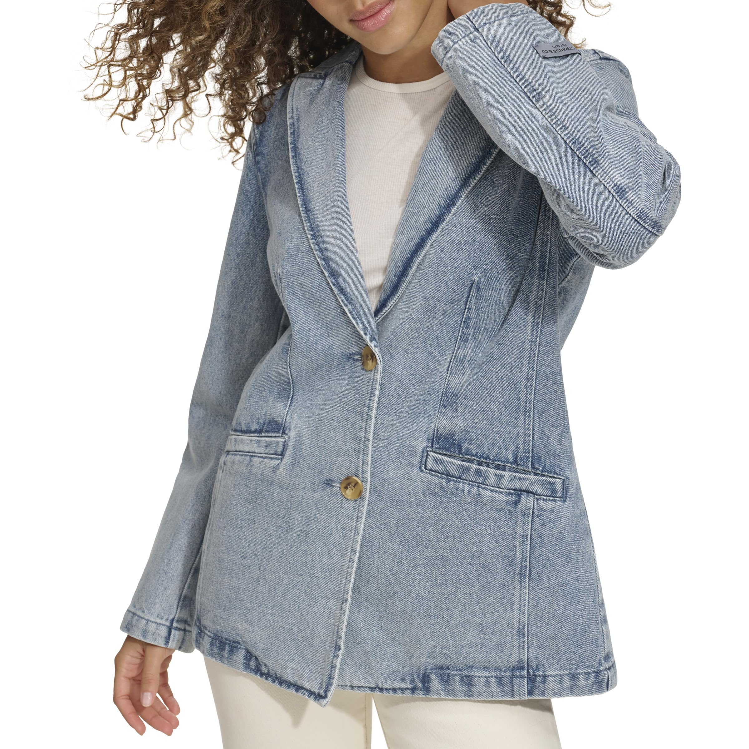 Levi's Women's Denim Single Breasted Blazer Jacket - Stylish Casual & Office Wear for Women | Perfect for Work, Dates & Everyday Outfits