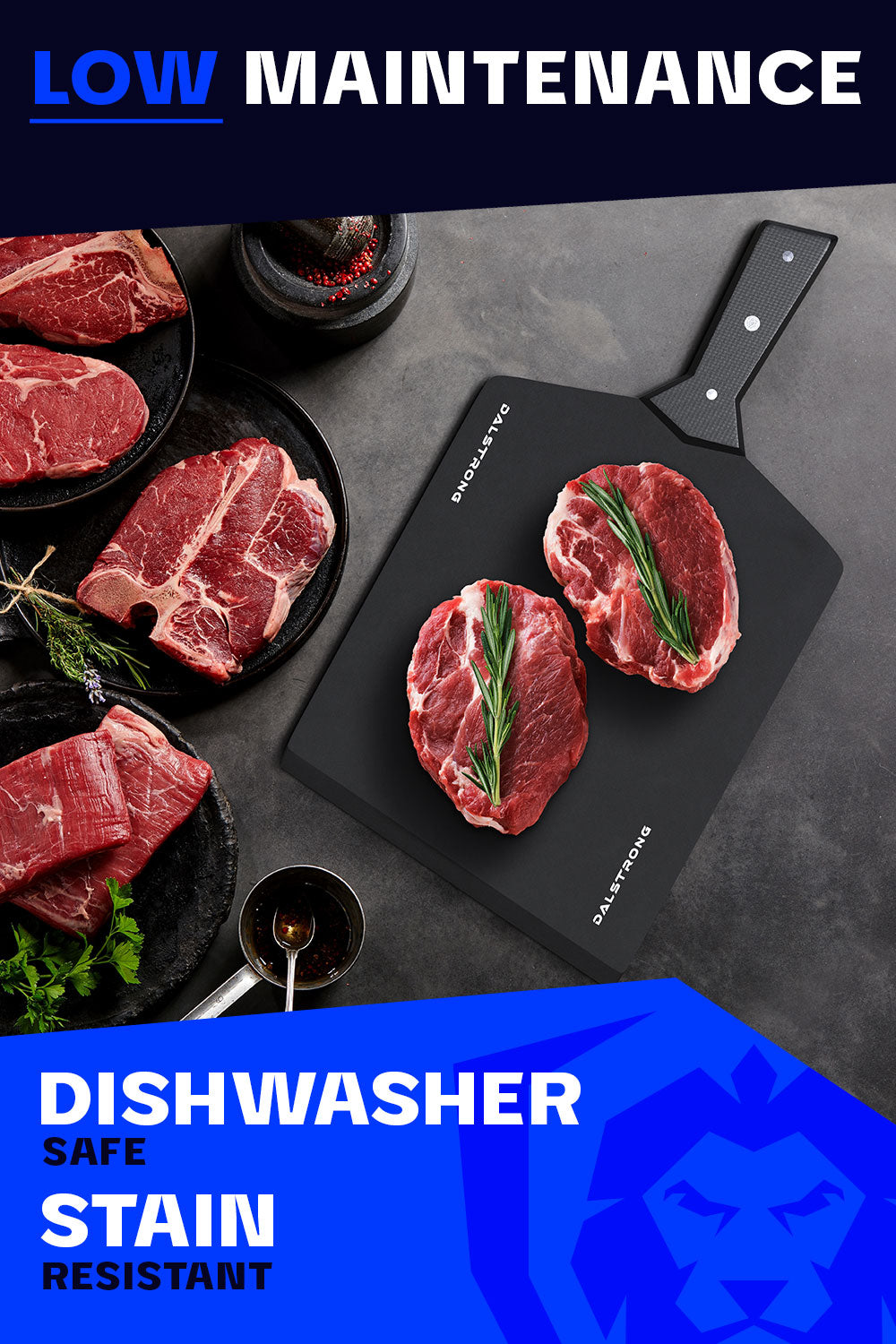 Premium Wood Fiber Cutting Board - Medium Obsidian Black | Infinity Series by Dalstrong | Perfect for Kitchen, Charcuterie & Serving | Durable & Stylish