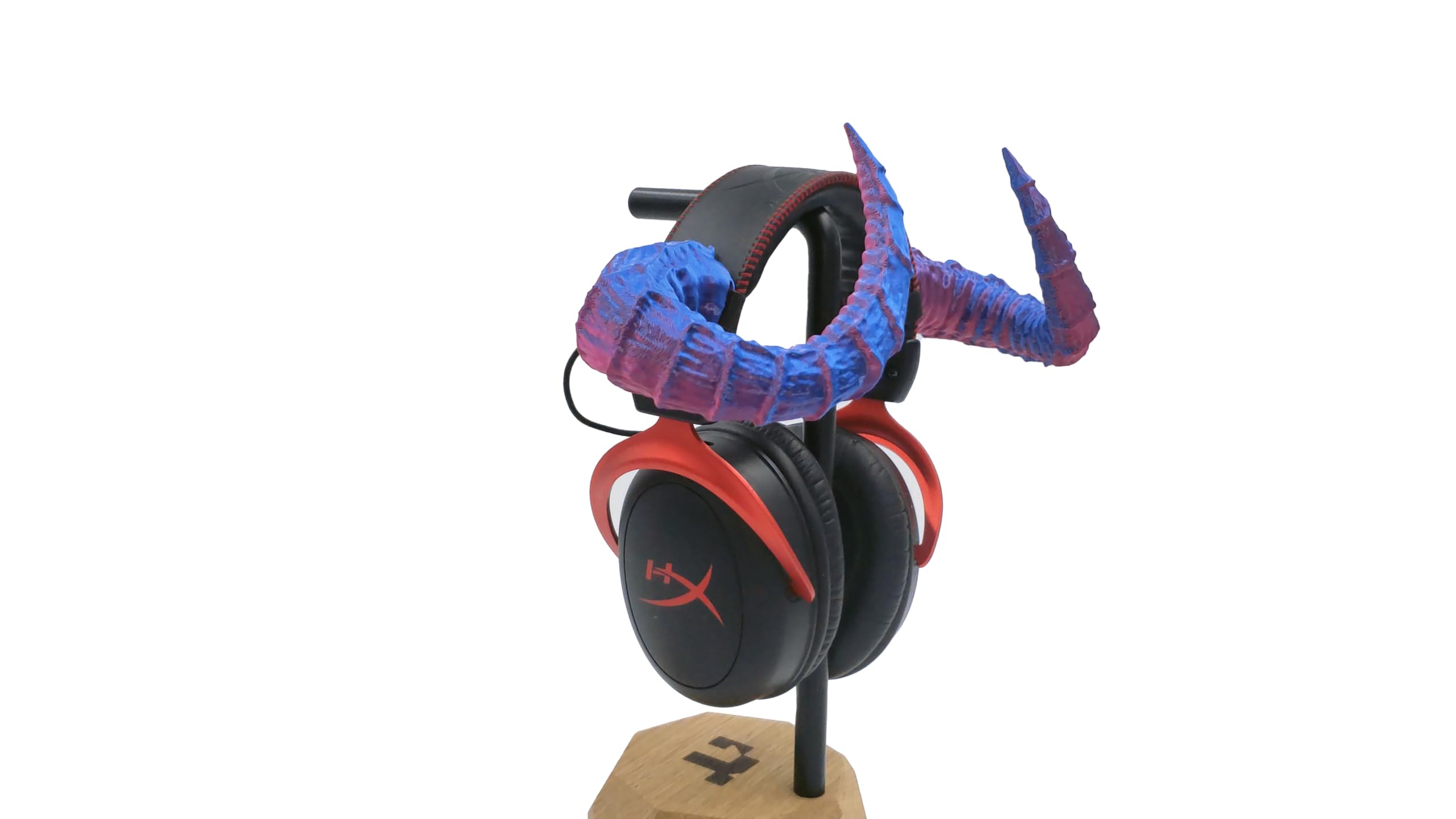 Ram Horn Headset Attachment - Gaming & Streaming Cosplay Accessories, Goat & Bull Horns for Gamers & Streamers (Blue/Purple) - Perfect for Twitch Streaming, YouTube Videos & Anime Conventions