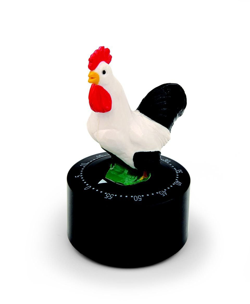 Kikkerland Rooster Talking Kitchen Timer - Fun & Loud Egg Timer for Cooking, Baking, and Kids - Perfect for Home, Restaurant, and Classroom Use