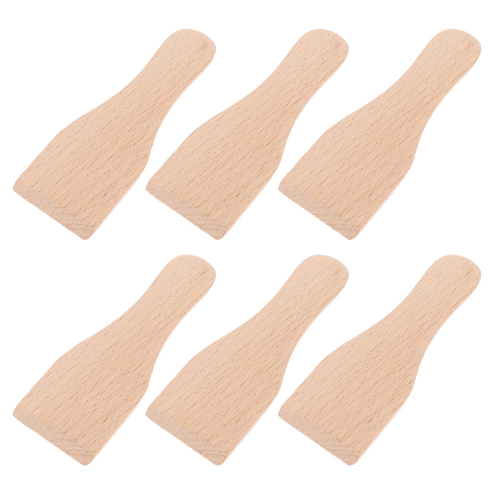 6-Piece Wooden Spatula Set - Small Wooden Shovels, Butter & Pizza Spatulas for Cooking, BBQ, Baking, Mixing - Kitchen Utensils for Jam, Cheese, Dough Spreading - Perfect for Home Baking, Grilling & Food Prep