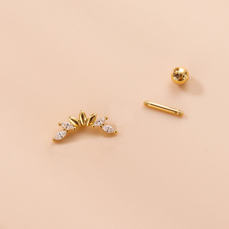 16G Cartilage Curve Bar Stud Earrings - Surgical Steel Conch Helix Piercing Jewelry for Women | Perfect for Daily Wear, Parties & Special Occasions | HSPJ795
