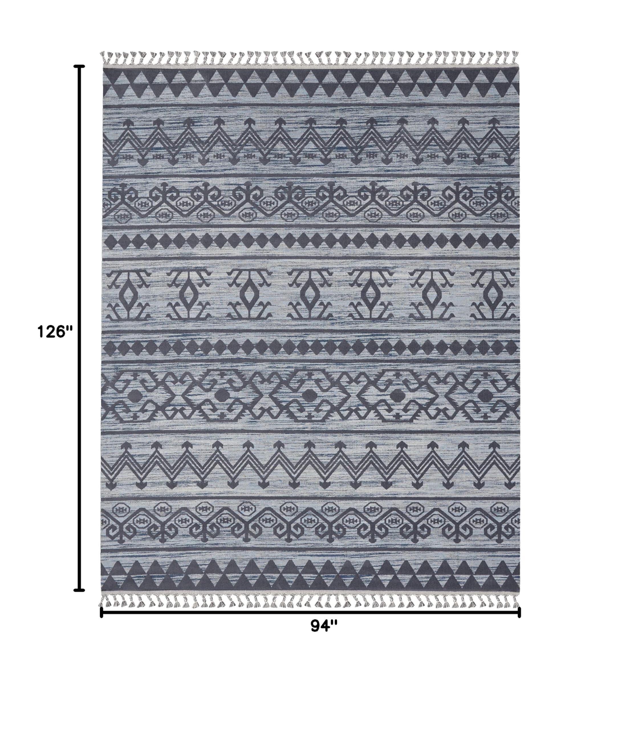 Nourison Asilah Light Blue Charcoal 7'10