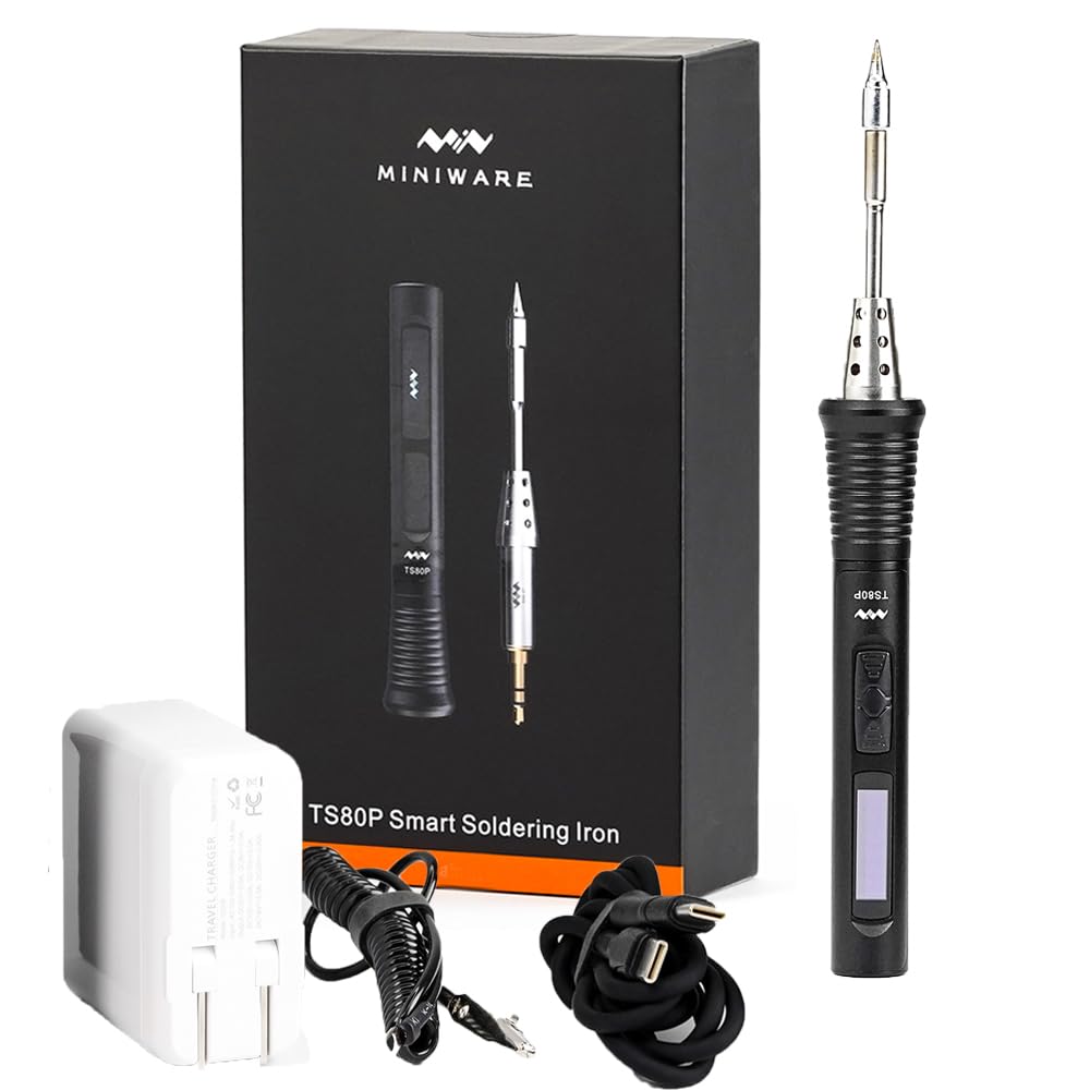 TS80P Smart Mini Portable Soldering Iron Station Kit - 572℉ Fast Heating, USB-C PD Power, Digital OLED Display | Perfect for Electronics Repair, DIY Projects & Hobbyists