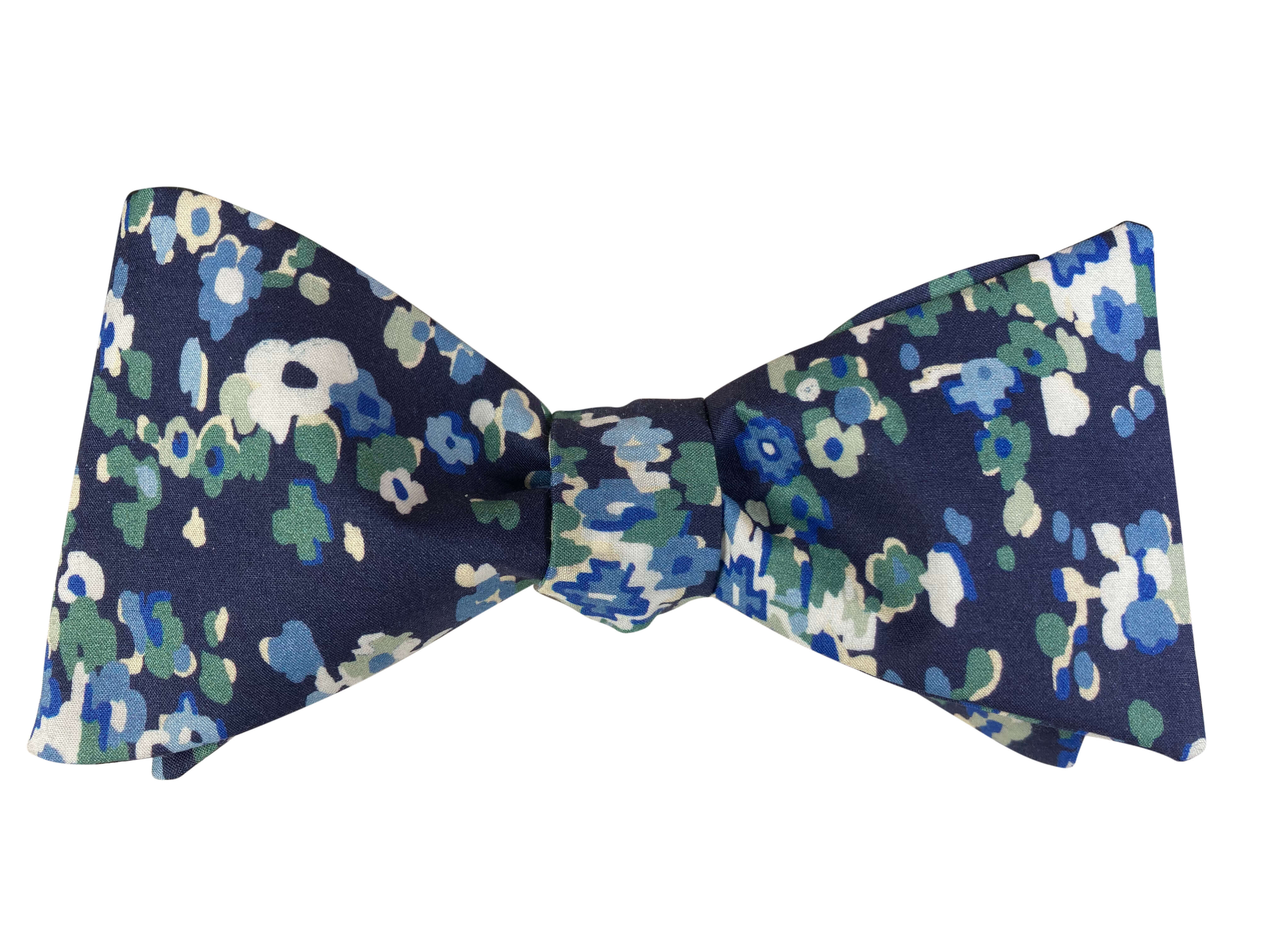 Blue Flowers in the Rain Bow Tie - Elegant Floral Pattern Necktie for Men, Perfect for Weddings, Parties & Formal Events
