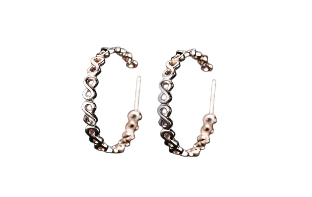 BeBold Infinity Round Circle Simple Big Hoop Earrings for Women - Rose Gold Plated | Elegant Everyday Jewelry for Work, Date Night & Special Occasions