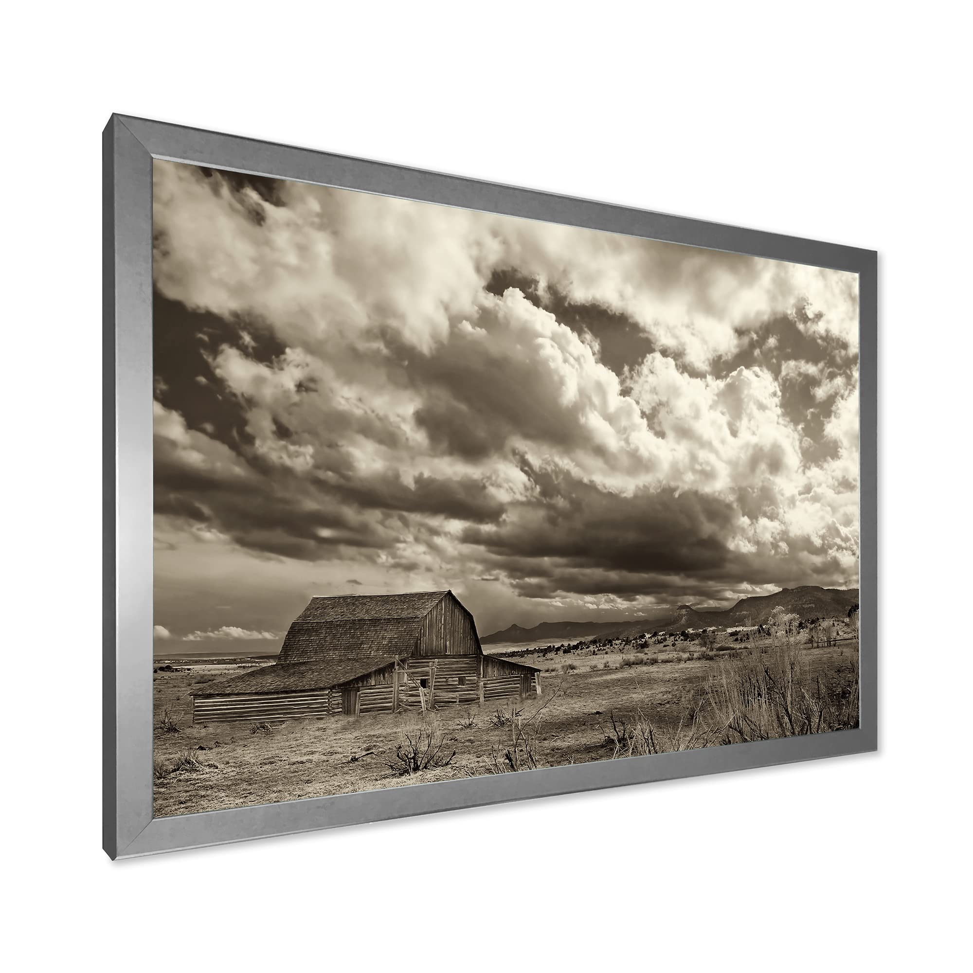 After The Rain On The Prairie Traditional Framed Wall Art - Landscape Oil Painting for Living Room, Bedroom & Office Decor