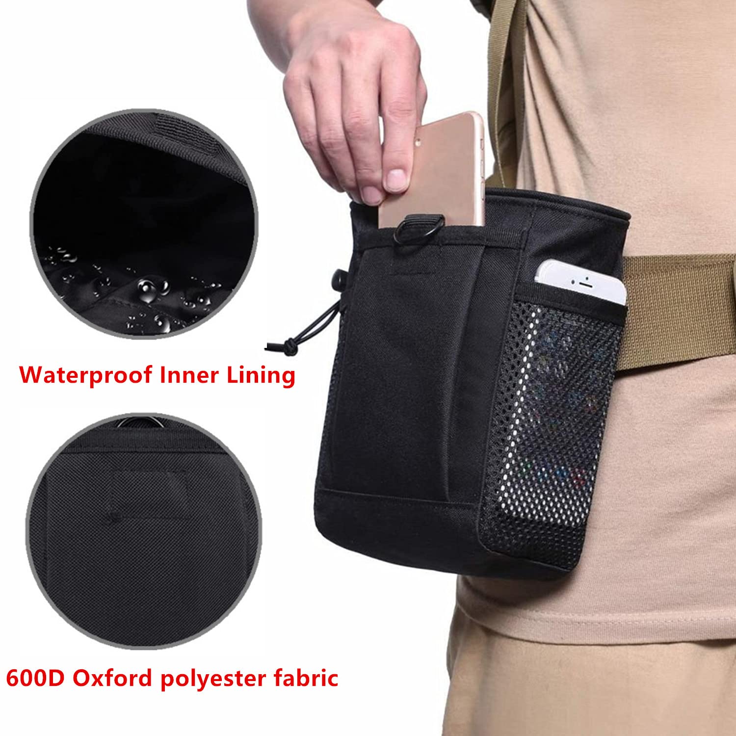 Rock Climbing Chalk Bag with Quick-Clip Belt & 3 Pockets - Premium Bouldering Chalk Bag for Rock Climbing, Gym Training, Gymnastics & Weightlifting | Ideal for Outdoor Climbing, Workouts & Strength Training