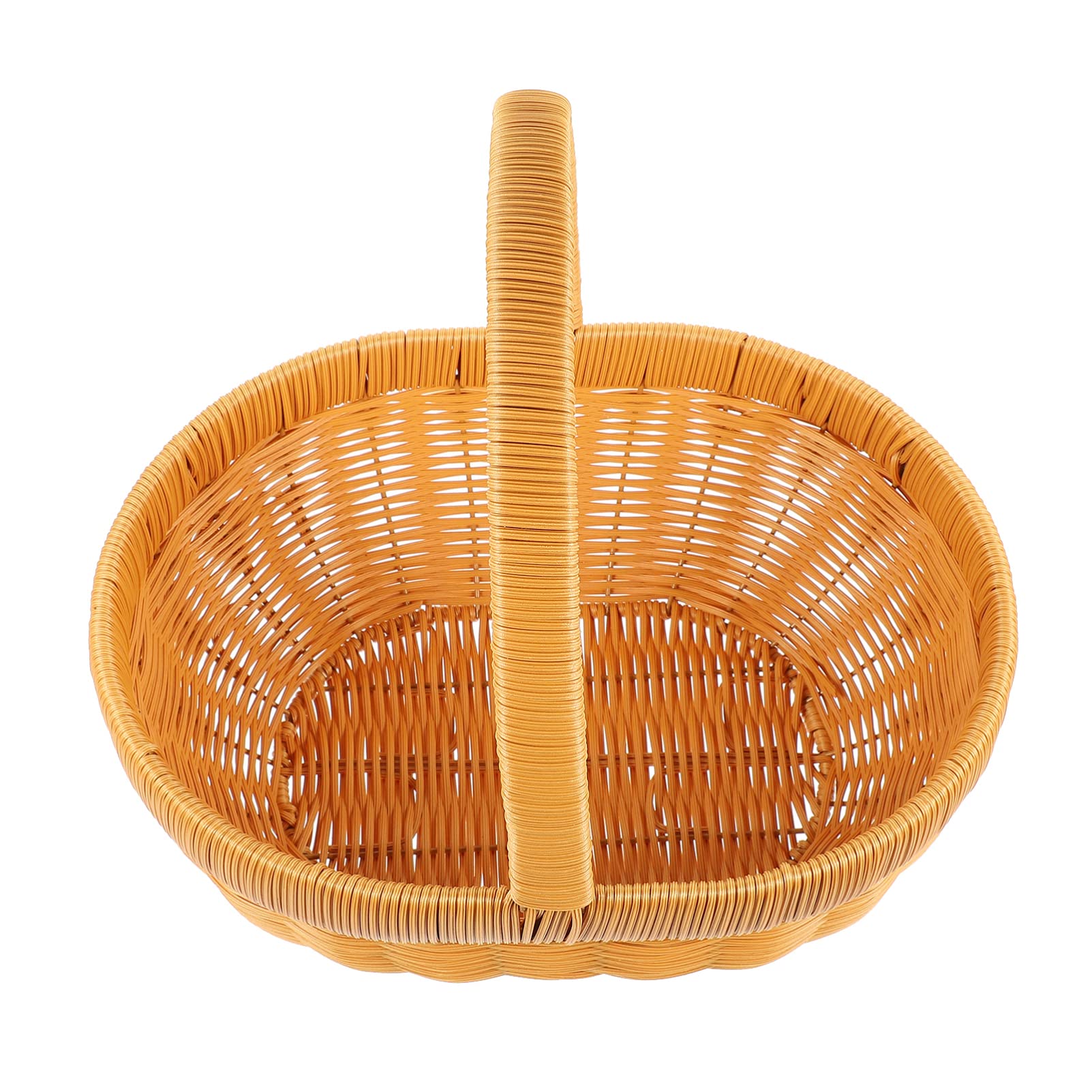 Natural Woven Rattan Fruit Basket - Durable Potato & Onion Storage Bin for Kitchen, Camping, Picnic | Portable Egg & Grocery Organizer for Home, Outdoor, Travel