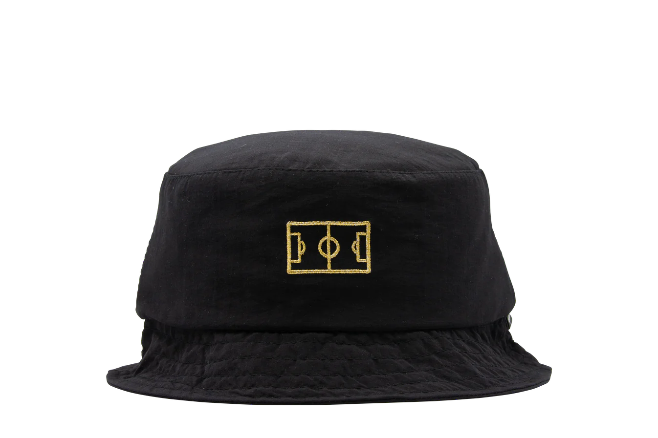 Goiaba E.C. Campo Nylon Bucket Hat for Men & Women - Black/Gold Sun Hat for Outdoor, Beach, Hiking & Travel