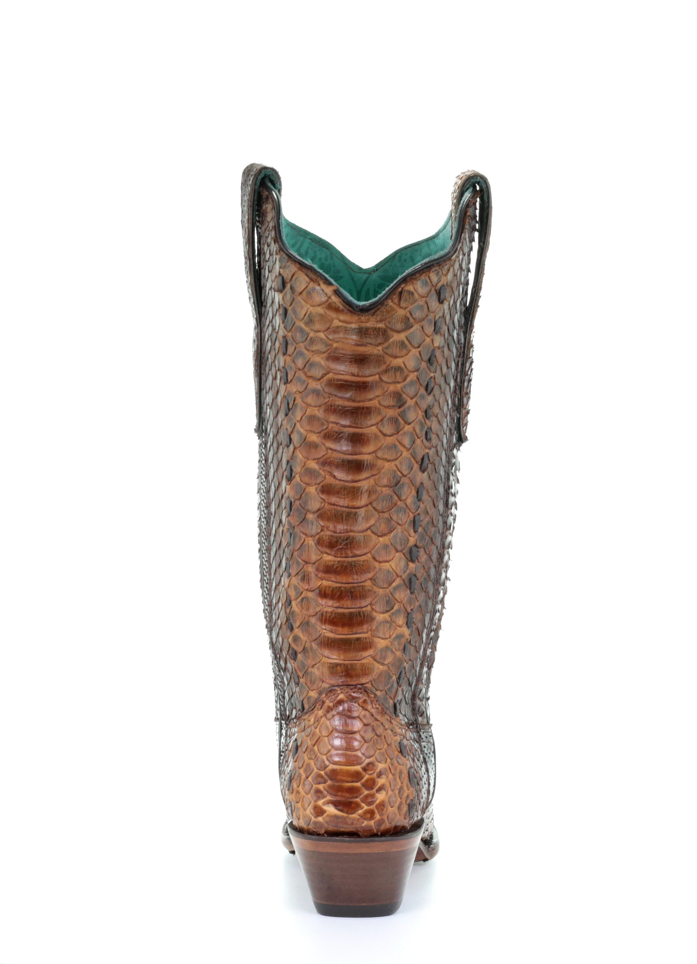 A3659 Women's Western Cowboy Boots - Genuine Python Leather, Corral Brown - Perfect for Rodeo, Country Dancing & Casual Wear