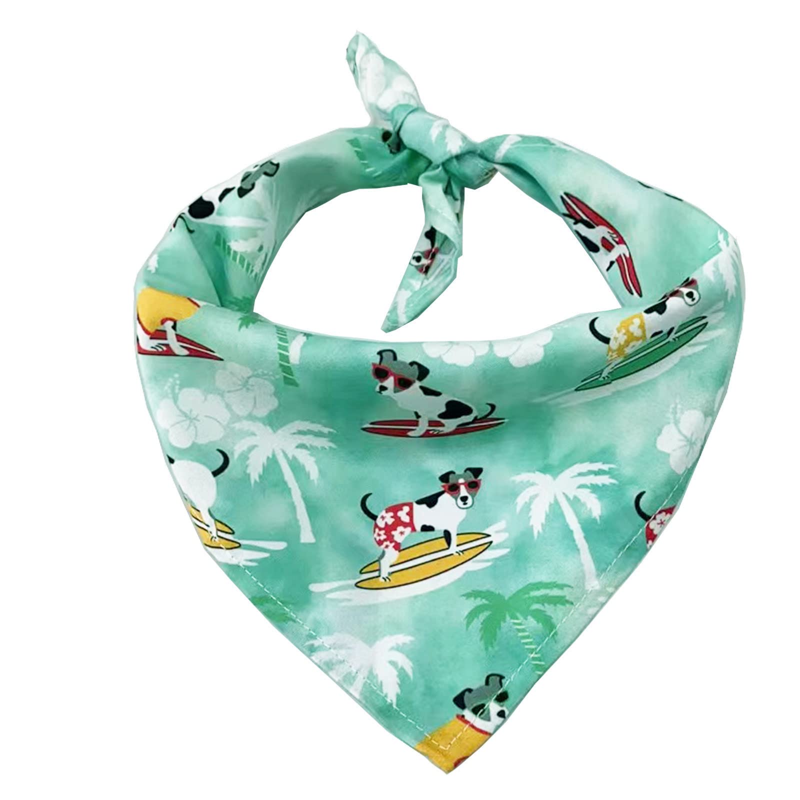 Breathable Summer Dog & Cat Collar Towel - Single Layer Printed Pet Bandana for Beach, Travel & Outdoor Adventures (Size C, One Size) - Perfect for Cooling Pets in Hot Weather