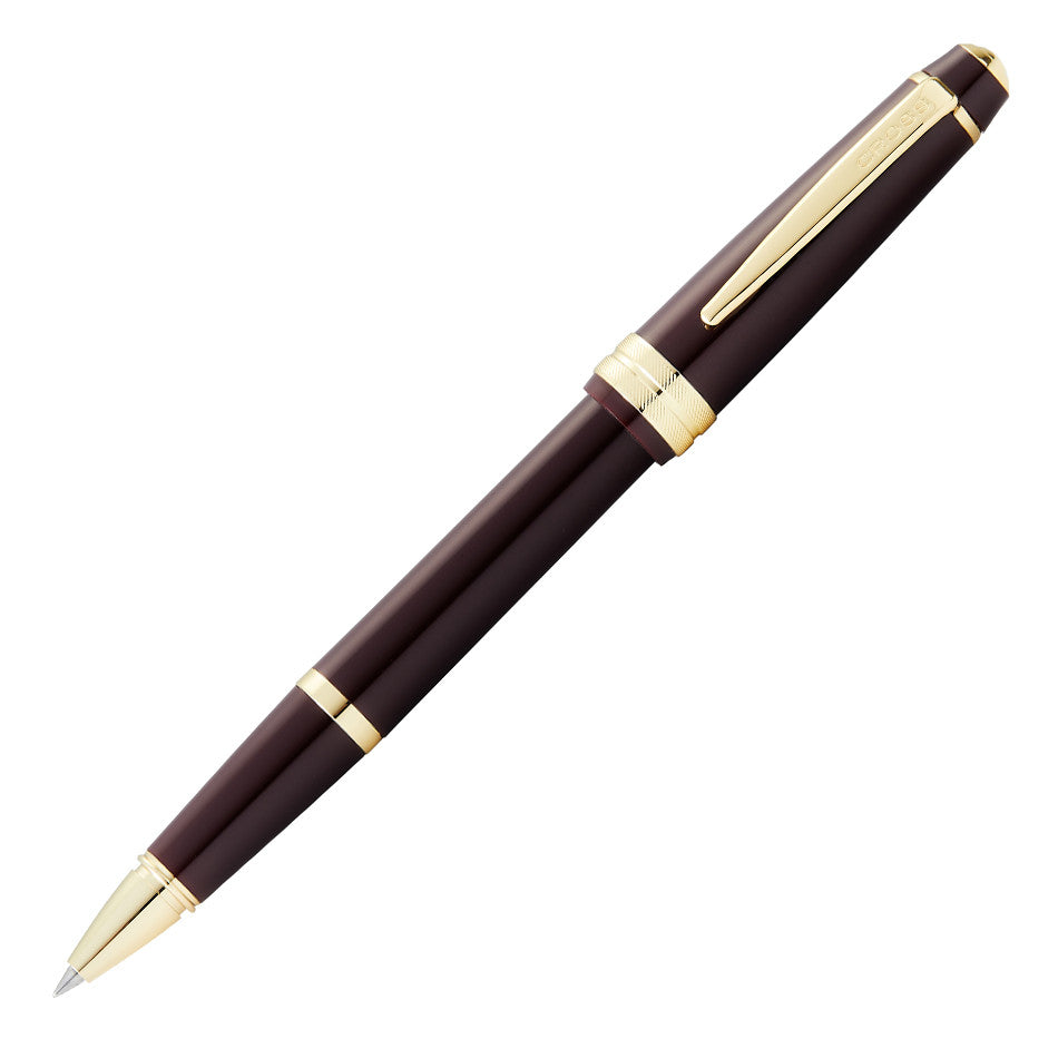 Cross Bailey Light Rollerball Pen - Burgundy Red with Gold Trim Premium Writing Instrument for Office, Journaling & Gift Giving