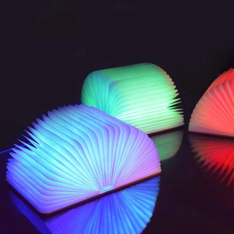 Creative 3D Folding Book Night Light - LED Bedside Reading Lamp for Kids & Adults - Perfect for Bedrooms, Nurseries, and Gift Giving