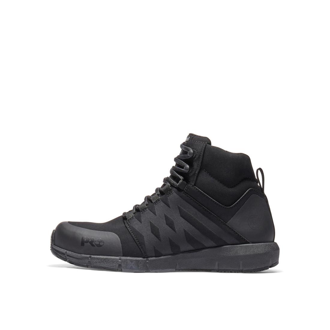Radius Composite Toe Work Boots for Men - Black Safety Shoes with Slip & Oil Resistant Sole - Ideal for Construction, Warehouse & Industrial Work