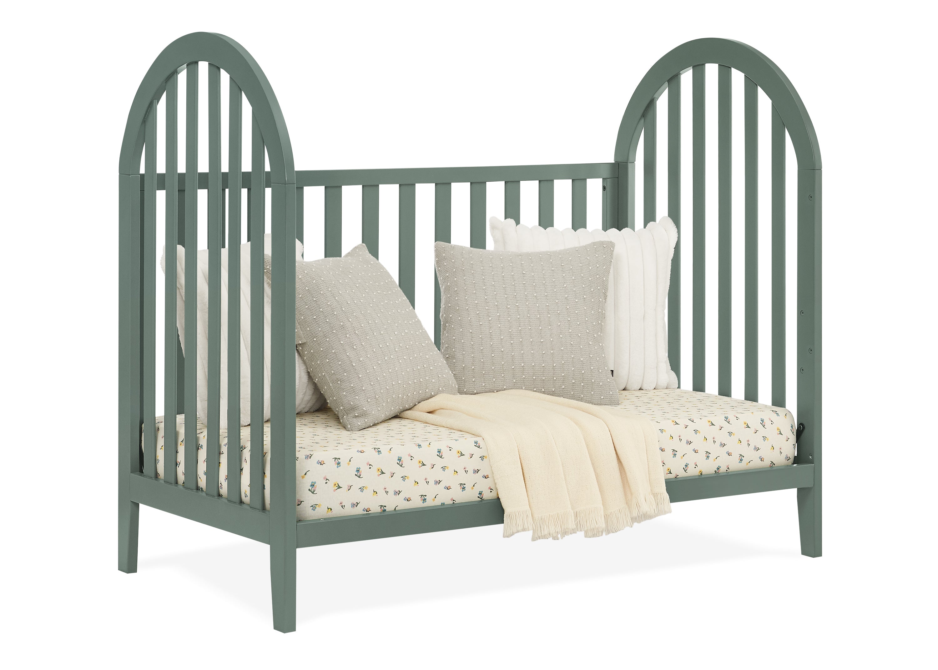 Milano 4-in-1 Convertible Baby Crib - Toddler Bed, Daybed & Full-Size Bed - Nursery Furniture for Boys & Girls - Perfect for Newborn to Teen Years