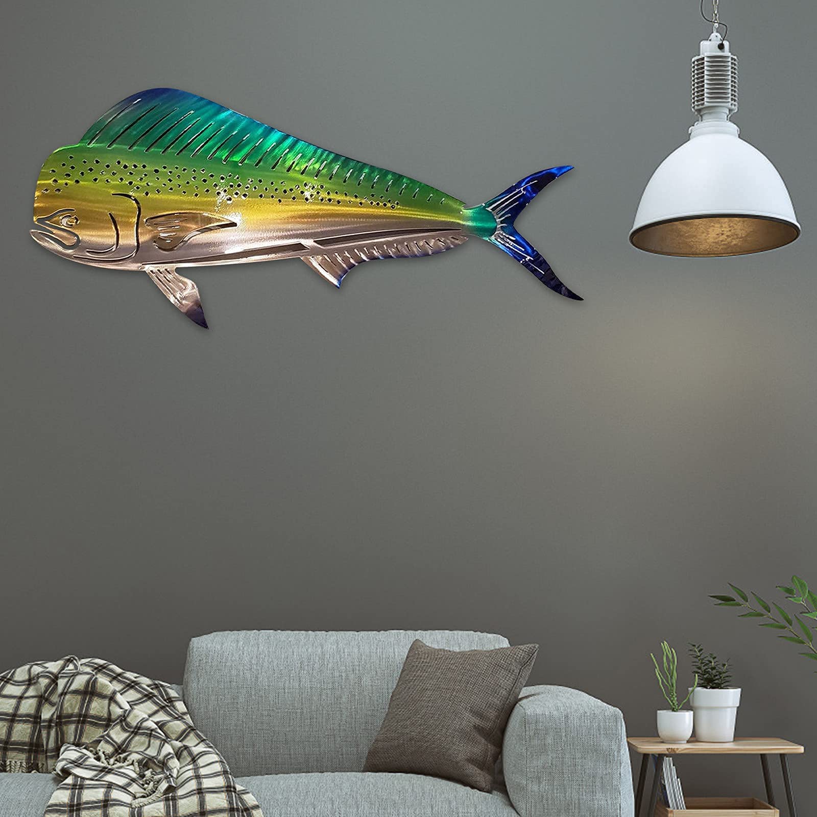 3D Nautical Fish Wall Art - Outdoor Beach & Patio Decor (20 Inches)