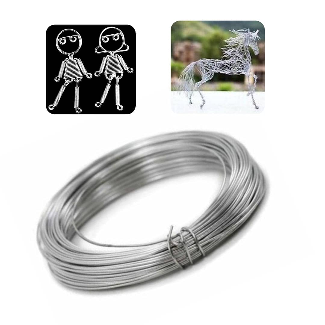 GREENARTZ® 66ft Bare Aluminum Wire 18 Gauge (1.2mm) - Electrical Wiring, DIY Crafts & Model Making - Perfect for Jewelry Making, Home Repairs and STEM Projects