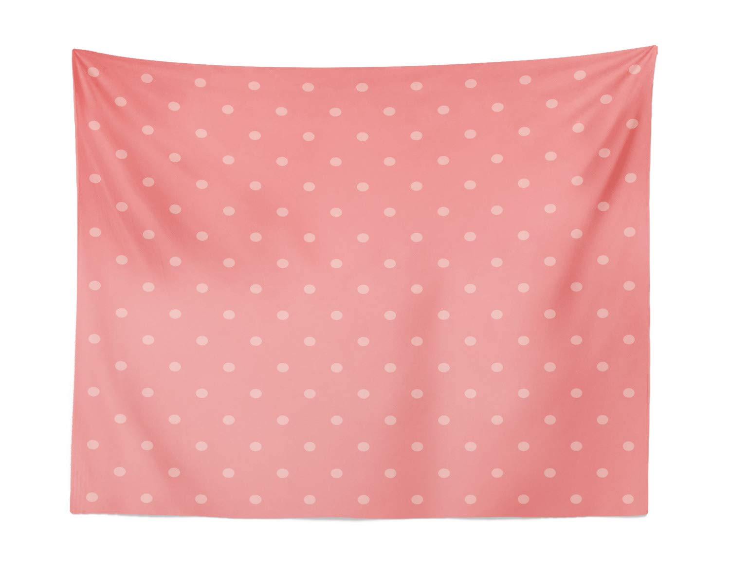 Ambesonne Vintage Rose Tapestry Wall Hanging - Classic Polka Dot Pattern in Coral & Pastel Pink - 28x23 Inch Fabric Decor for Bedroom, Living Room, Dorm - Perfect for Boho Chic Home Decor & Photo Backdrops