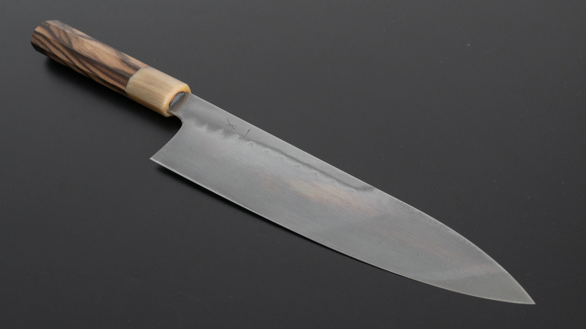 Premium Hitohira Togashi Yohei Blue #1 Mizu Honyaki Gyuto 240mm Japanese Chef Knife - Kurokaki Persimmon Wood Handle (#032) with Saya Scabbard - Perfect for Professional Chefs, Sushi Masters & Home Cooking Enthusiasts