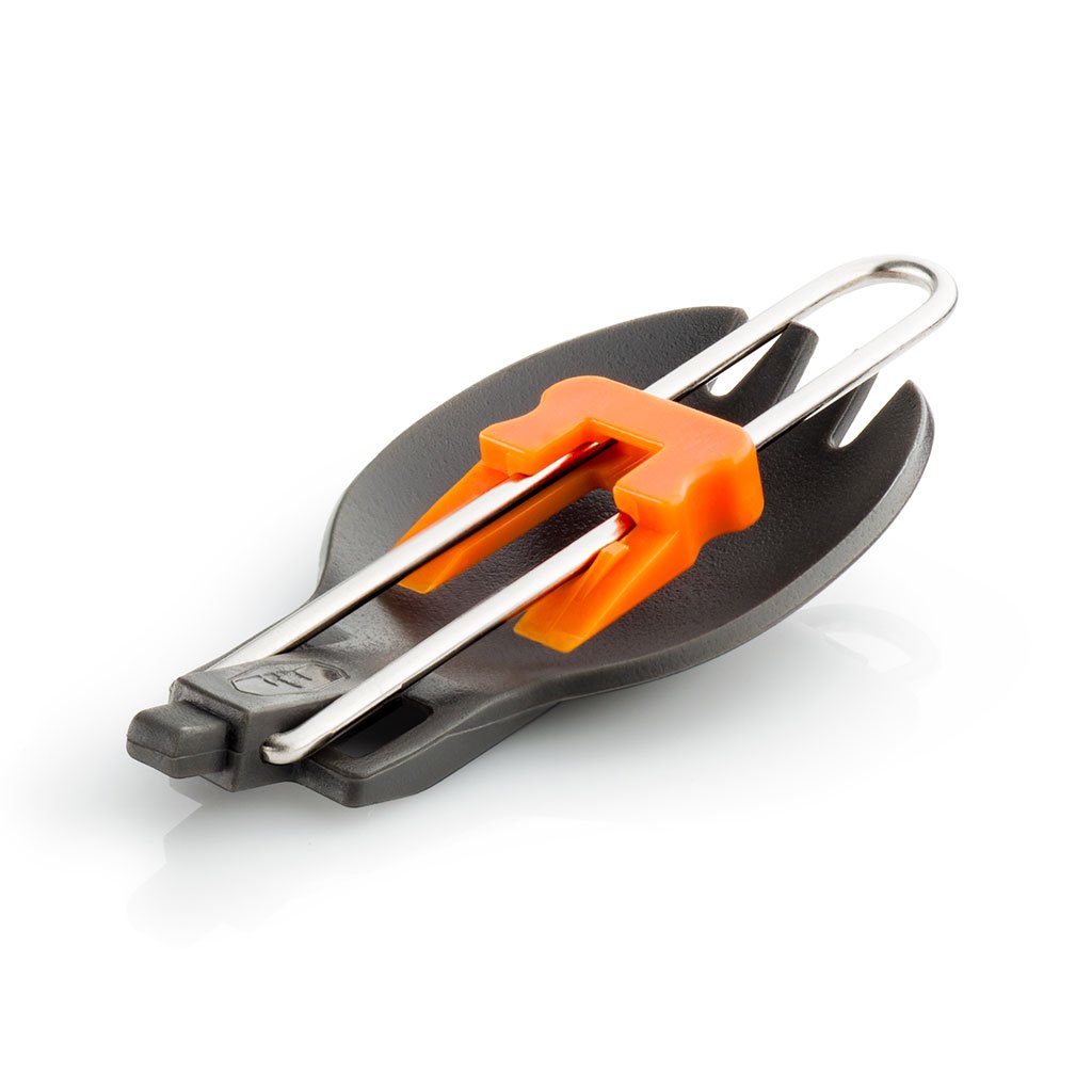 Foldable Spork - Orange Camping Utensil for Hiking, Backpacking & Outdoor Adventures | Compact & Lightweight Travel Fork Spoon Hybrid