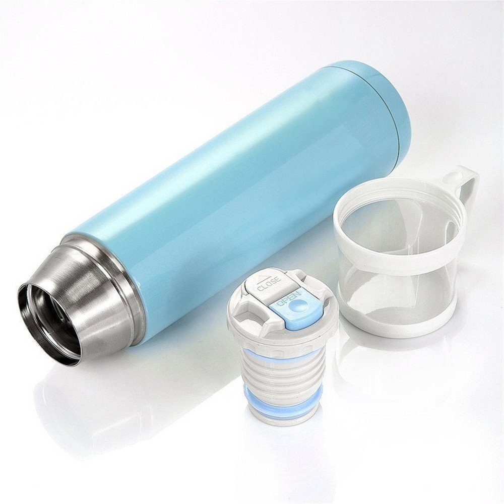 Premium Stainless Steel Sports Water Bottle - 500ML Double Walled Vacuum Insulated, Leak-Proof Travel Mug for Coffee, Tea & Cold Drinks - Ideal for Gym, Hiking, Office & Outdoor Adventures