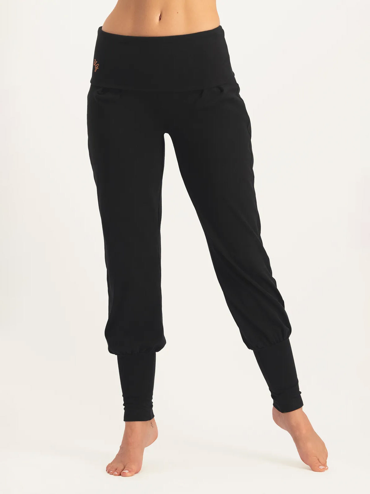 Premium High-Waisted Yoga Pants for Women - Urban Goddess Devi Leggings in Onyx Black | Perfect for Yoga, Gym, Workout & Lounge Wear