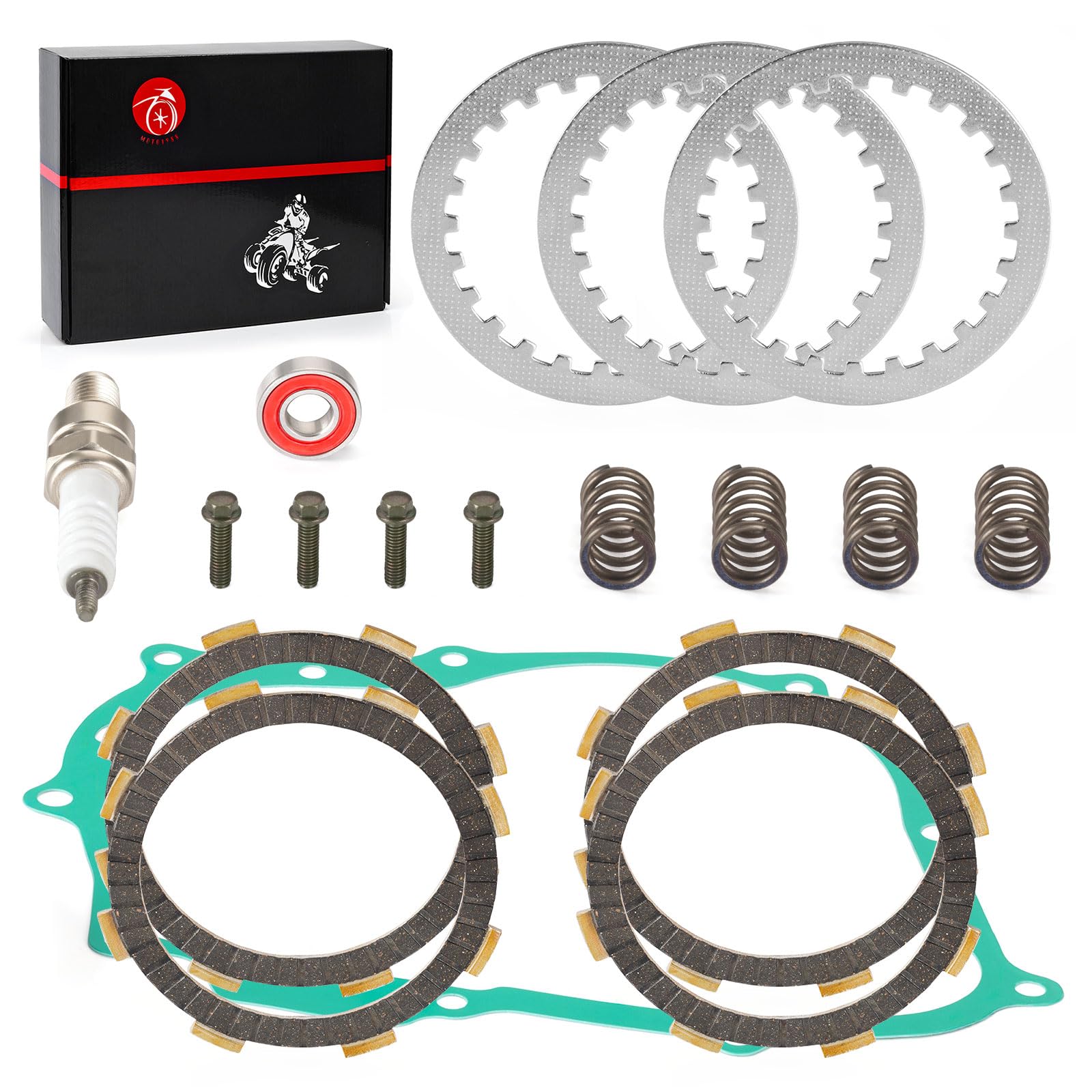 Heavy Duty Clutch Friction Plates & Gasket Kit for Honda CRF80F CRF100F 2004-2013 XR80R XR100R 1987-2004 - Replacement Parts for Off-Road Motorcycle Maintenance & Repair
