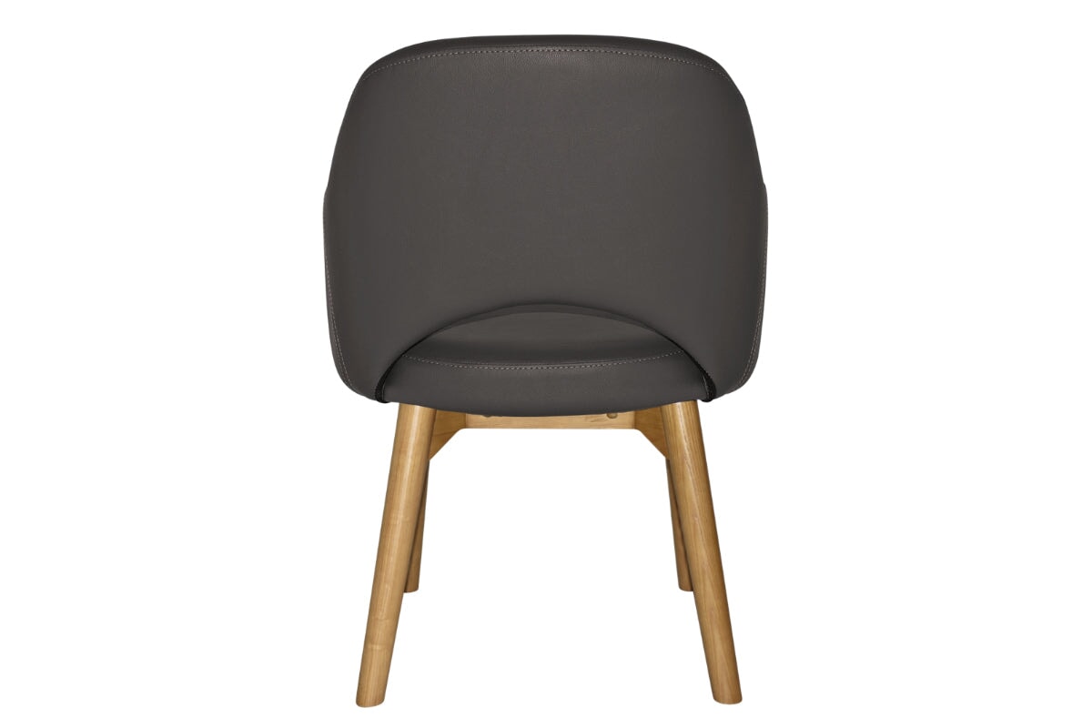 EZ Hospitality Cairo Indoor Armchair with Light Oak Timber Base - 4-Leg Modern Dining Chair for Living Room, Bedroom & Office