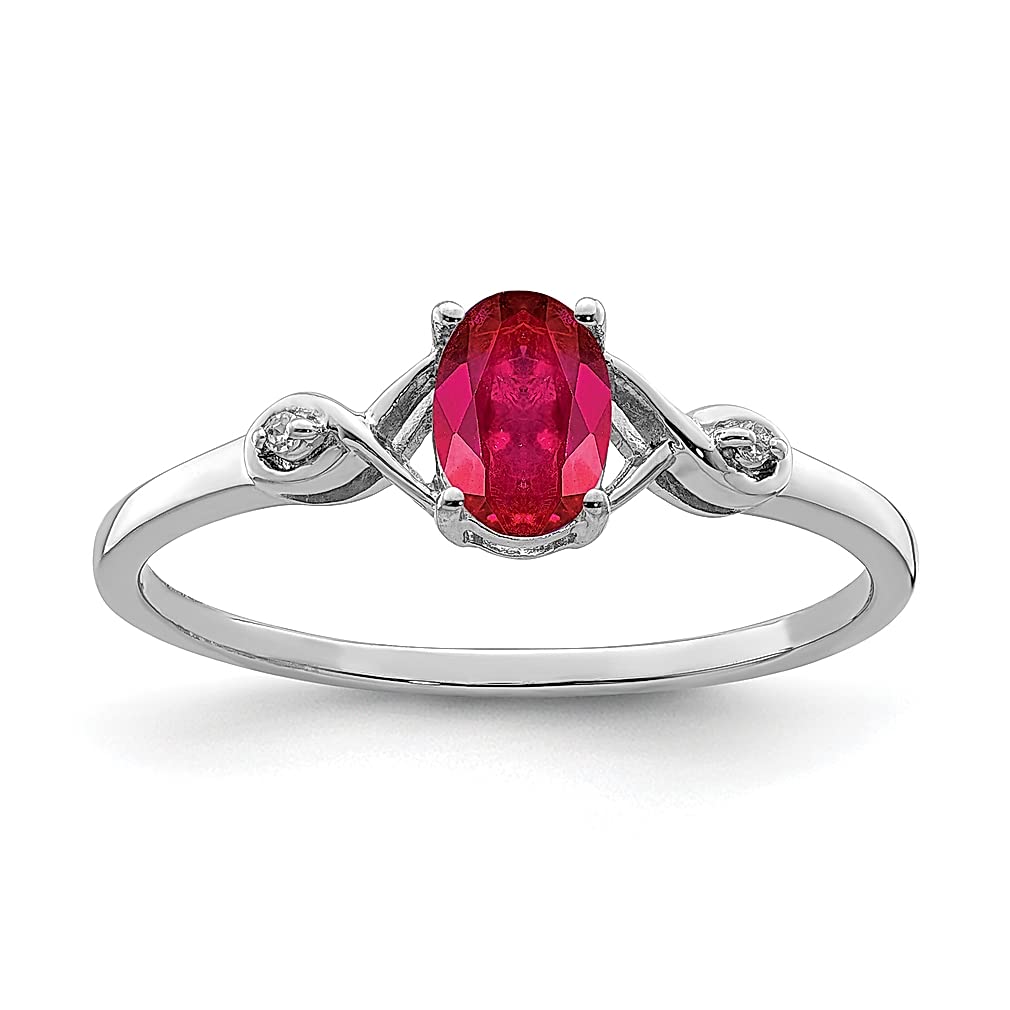 925 Sterling Silver Diamond Oval Ruby Ring for Women - Elegant Gemstone Fine Jewelry Gift for Her - Perfect for Anniversaries, Engagements & Special Occasions