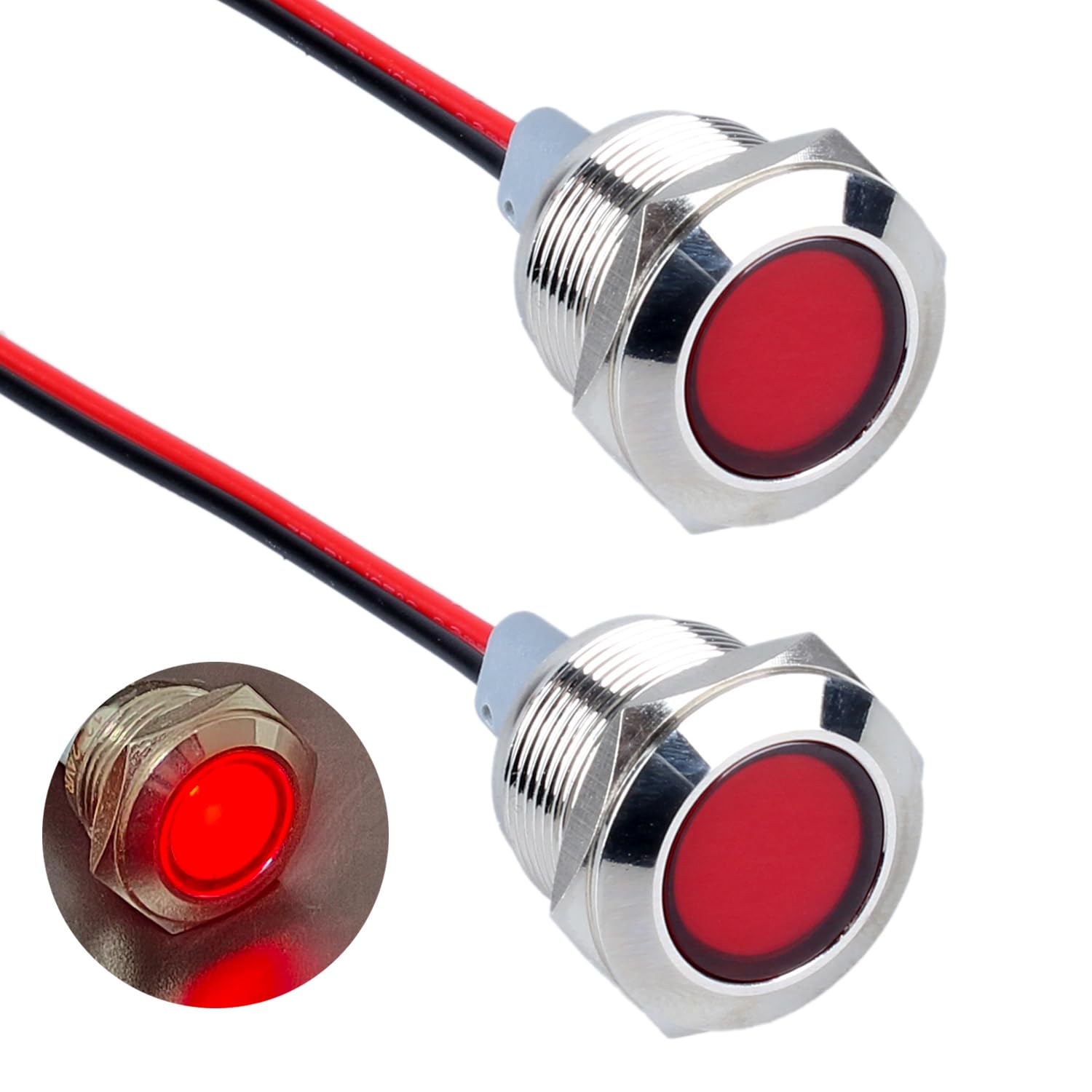2PCS 19mm LED Metal Indicator Light - 3/4
