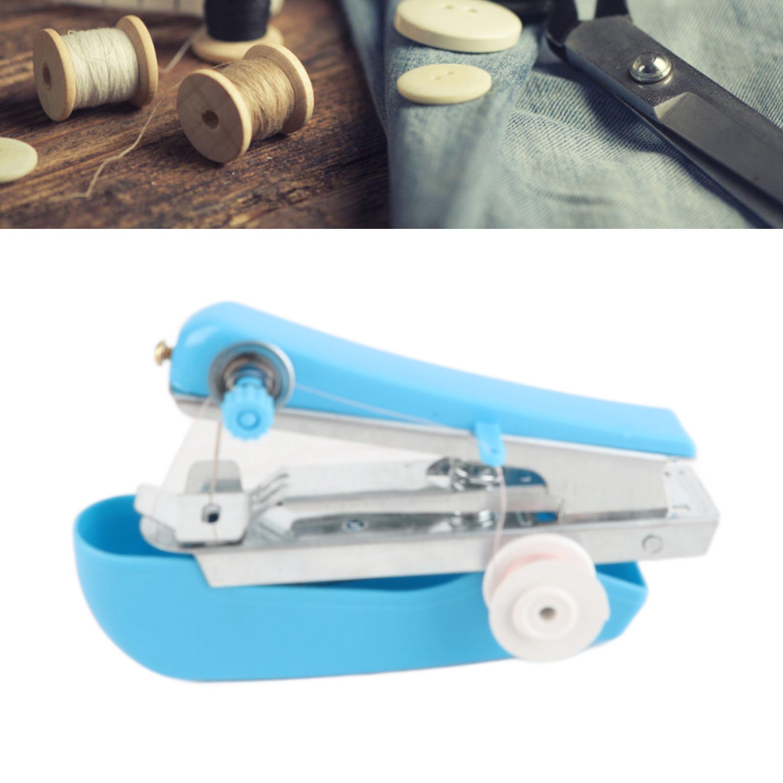 Portable Handheld Sewing Machine - Mini Stainless Steel Quick Stitch Tool for Home & Travel - Perfect for Emergency Repairs, DIY Crafts, and On-the-Go Fixes