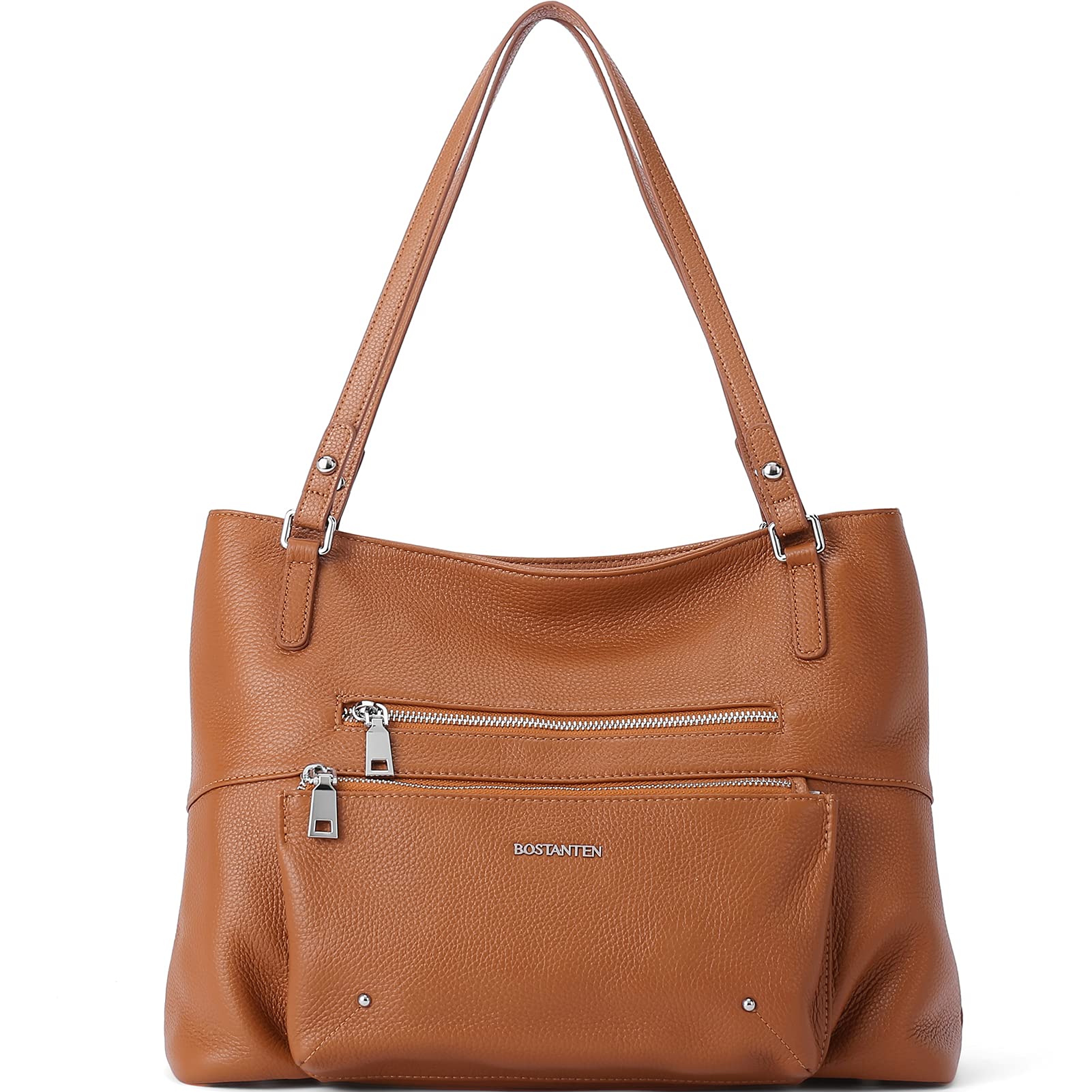 BOSTANTEN Genuine Leather Handbags for Women - Designer Satchel Purse with Top Handle, Tote & Shoulder Strap - Perfect for Work, Office & Everyday Use