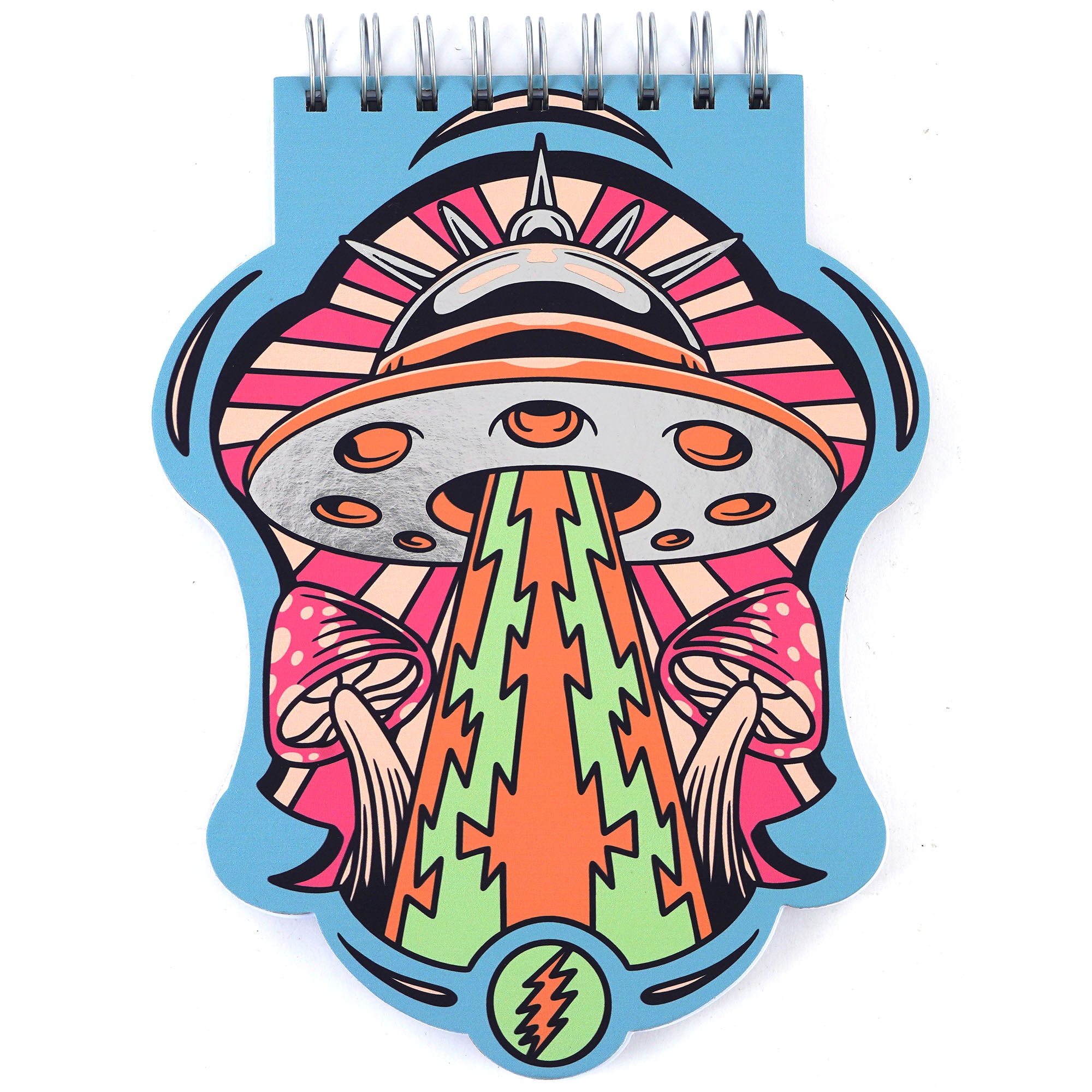 100-Sheet Die-Cut Spiral Notepad with Hot Stamp - Mushroom Design, 9