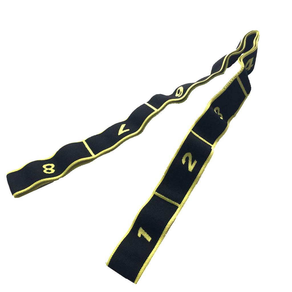 KELINFONG Elastic Exercise Bands - Set of 5 Resistance Bands for Stretching, Yoga, Pilates, Dance & Fitness Training - Includes Yoga Foam Brick (2x8x12 Inches, Yellow) - Perfect for Home Workouts, Gym Training & Physical Therapy