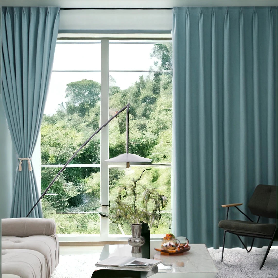 Custom Blackout Curtains 100% Light Blocking - Solid Color Minimalist Design for Living Room, Bedroom & Home Theater - Arya