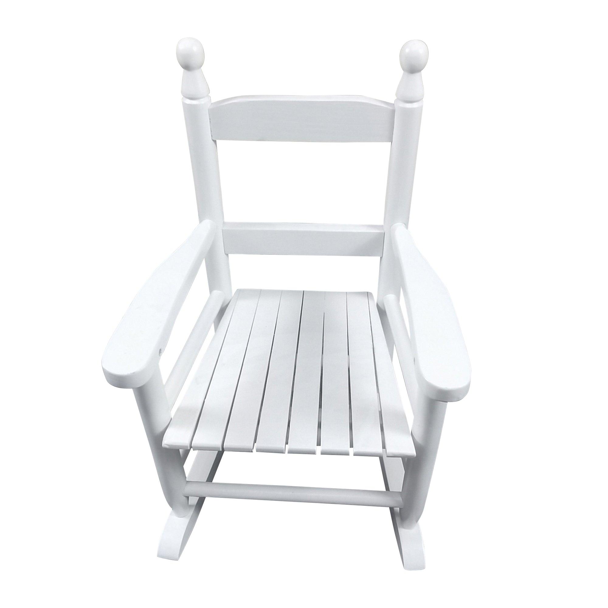 Kids Rocking Chair - White Indoor/Outdoor Durable Wooden Rocker for Children's Room, Nursery, Playroom, Garden & Patio