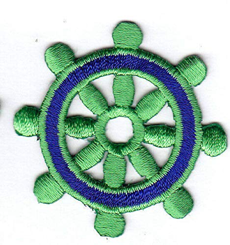 Nautical Ship Wheel Iron-On Patch for Jackets & Bags - Vintage Sailor Style DIY Embroidered Badge for Clothing, Hats & Accessories | Perfect for Costumes, Gifts & Marine-Themed Decor